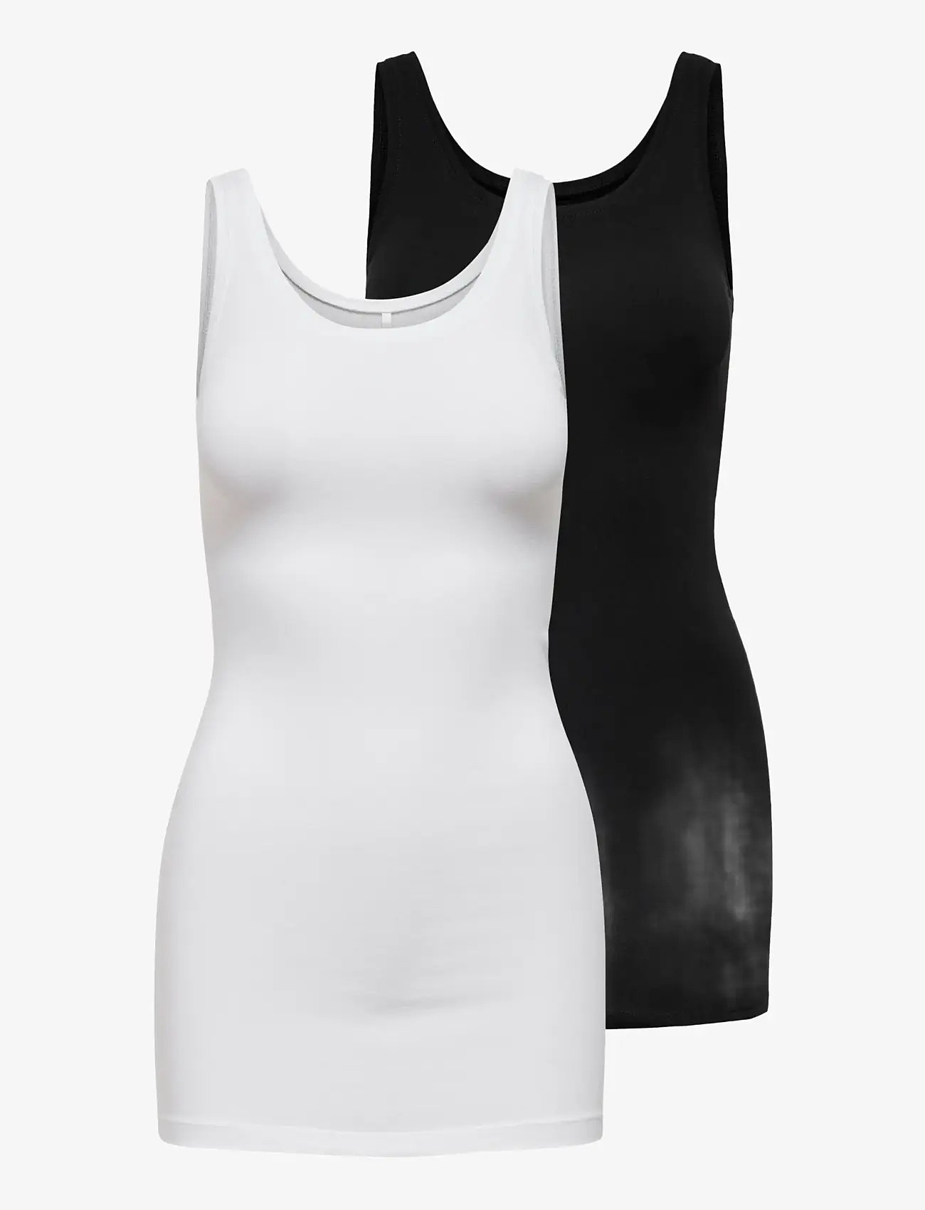 ONLY - ONLLIVE LOVE NEW LONG TT 2PACK JRS NOOS - tanktops - black - 1