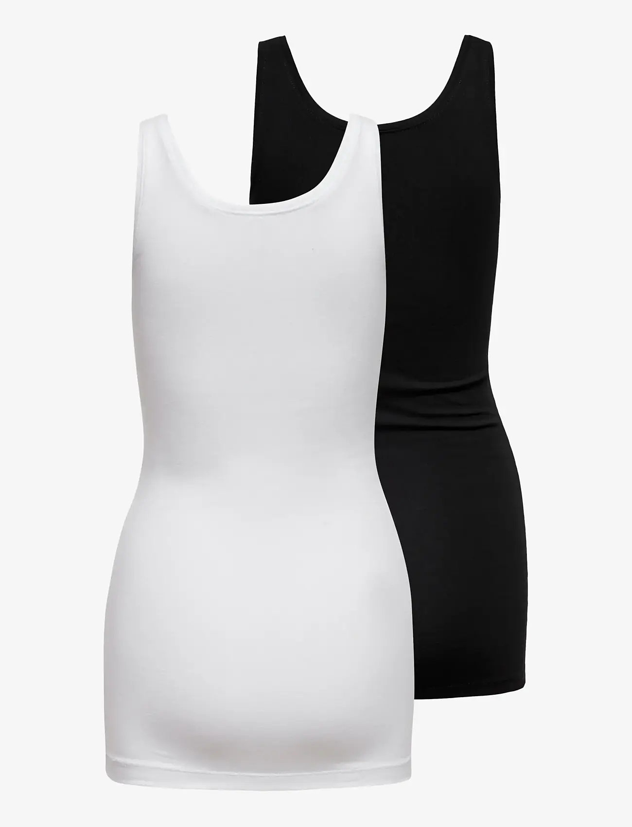 ONLY - ONLLIVE LOVE NEW LONG TT 2PACK JRS NOOS - tanktops - black - 2