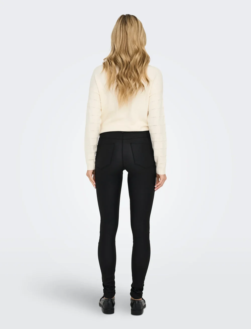 ONLY - ONLANNE K MID WAIST COATED PNT NOOS - skinnbyxor - black - 3