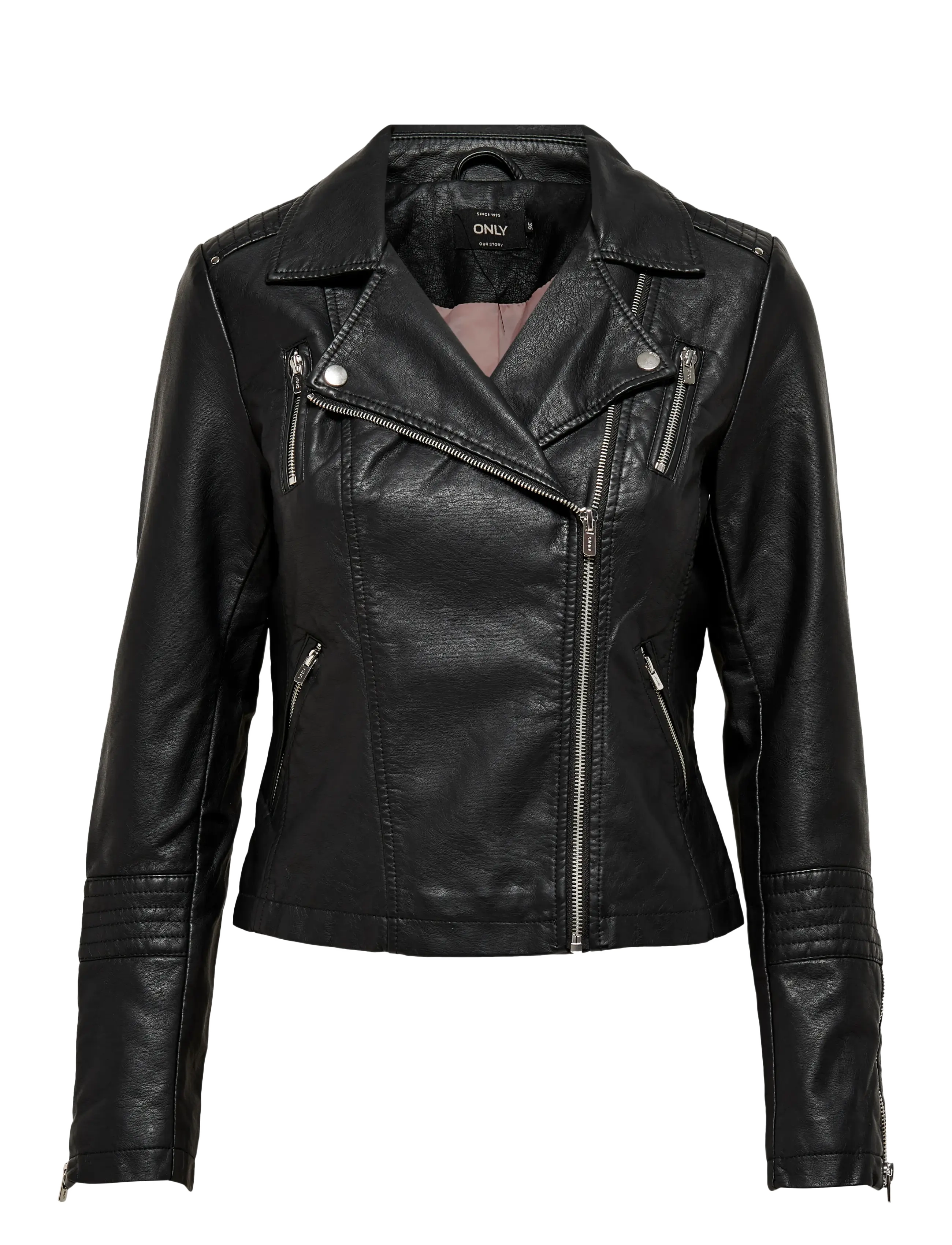 ONLY Onlgemma Faux Leder Biker Otw Noos Schwarz - 34 - Damen