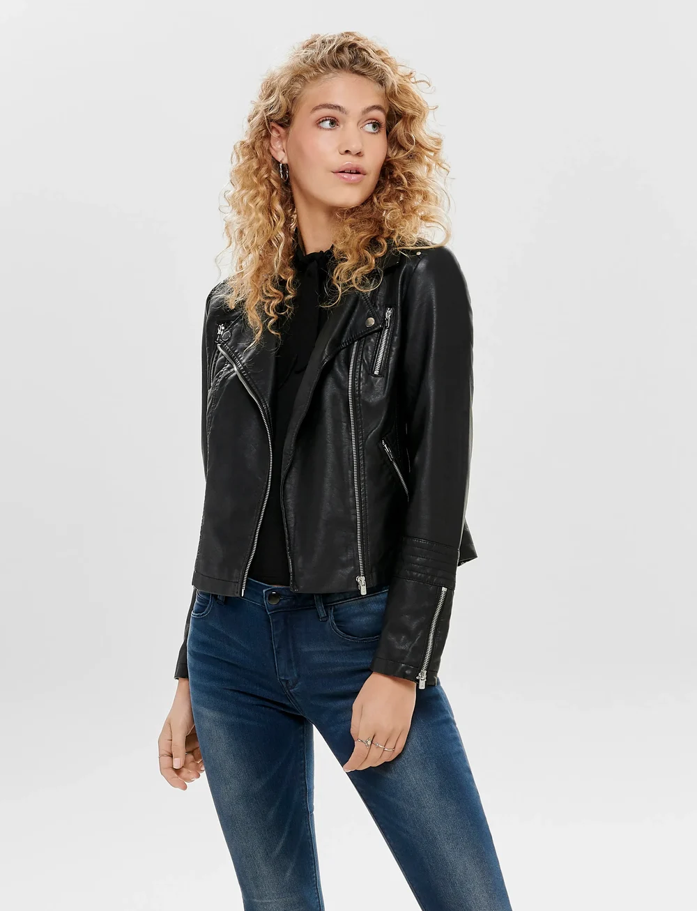 ONLY - ONLGEMMA FAUX LEATHER BIKER OTW NOOS - lederjacken - black - 0