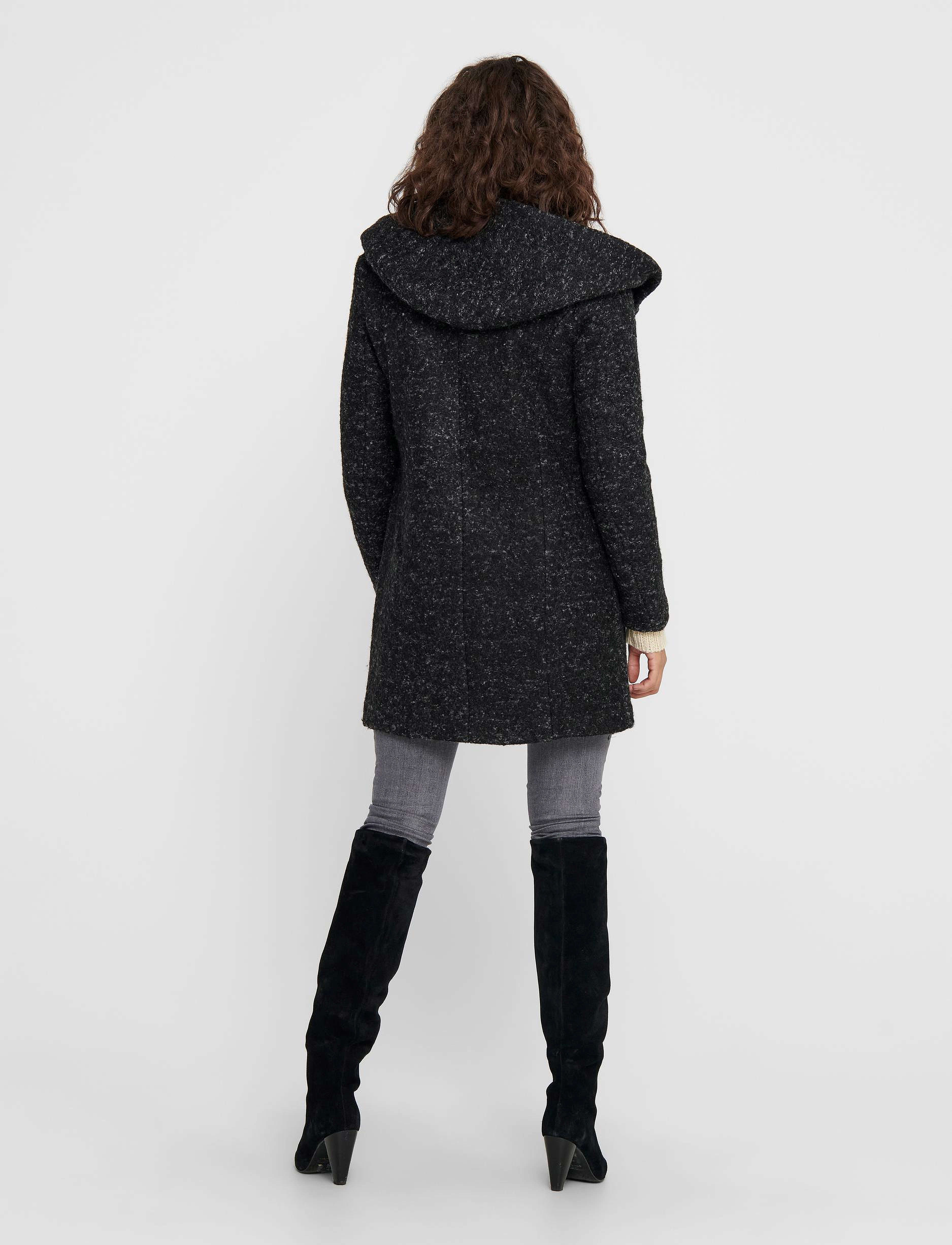 ONLY - ONLSEDONA BOUCLE WOOL COAT OTW - black - 4