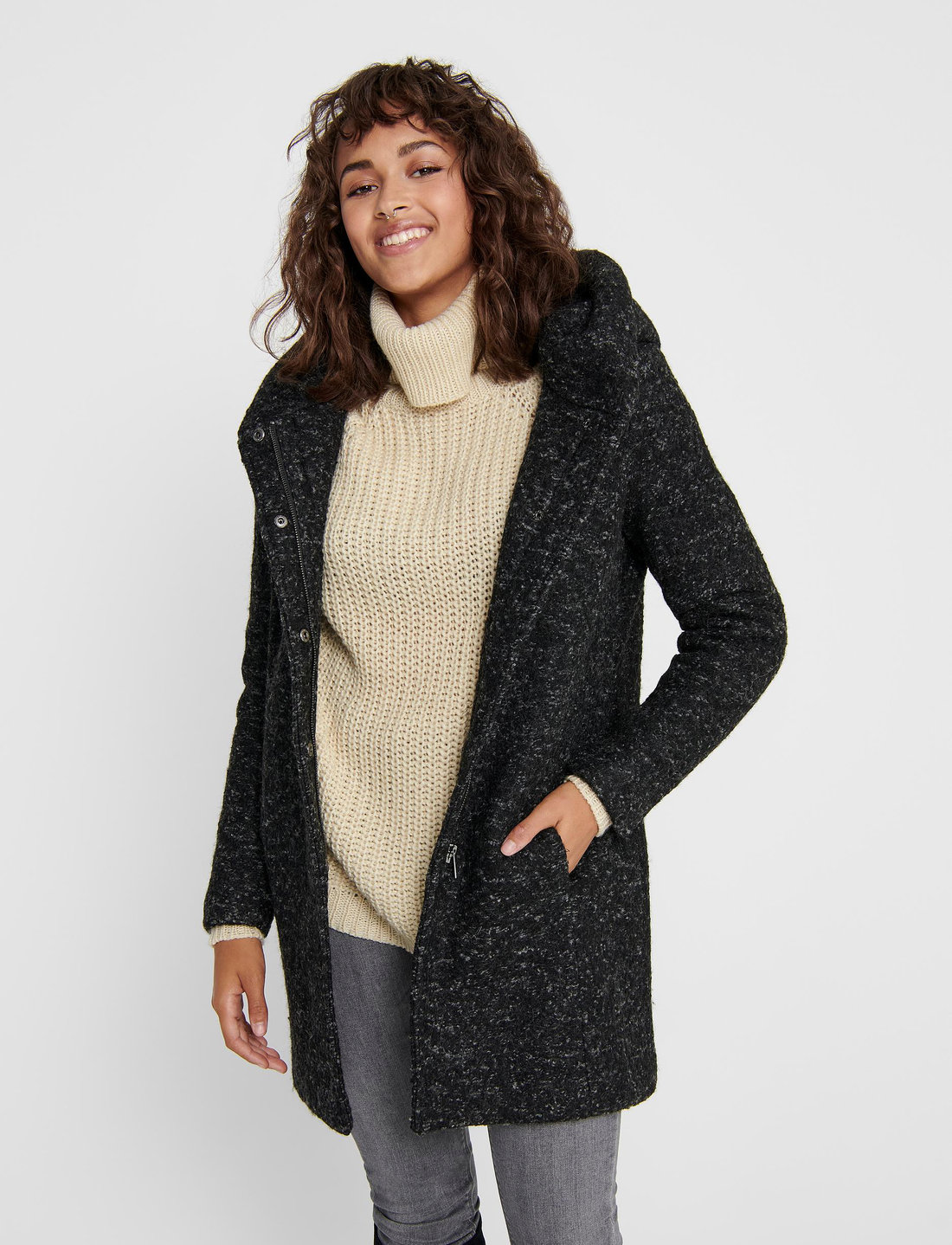 Only top boucle coat