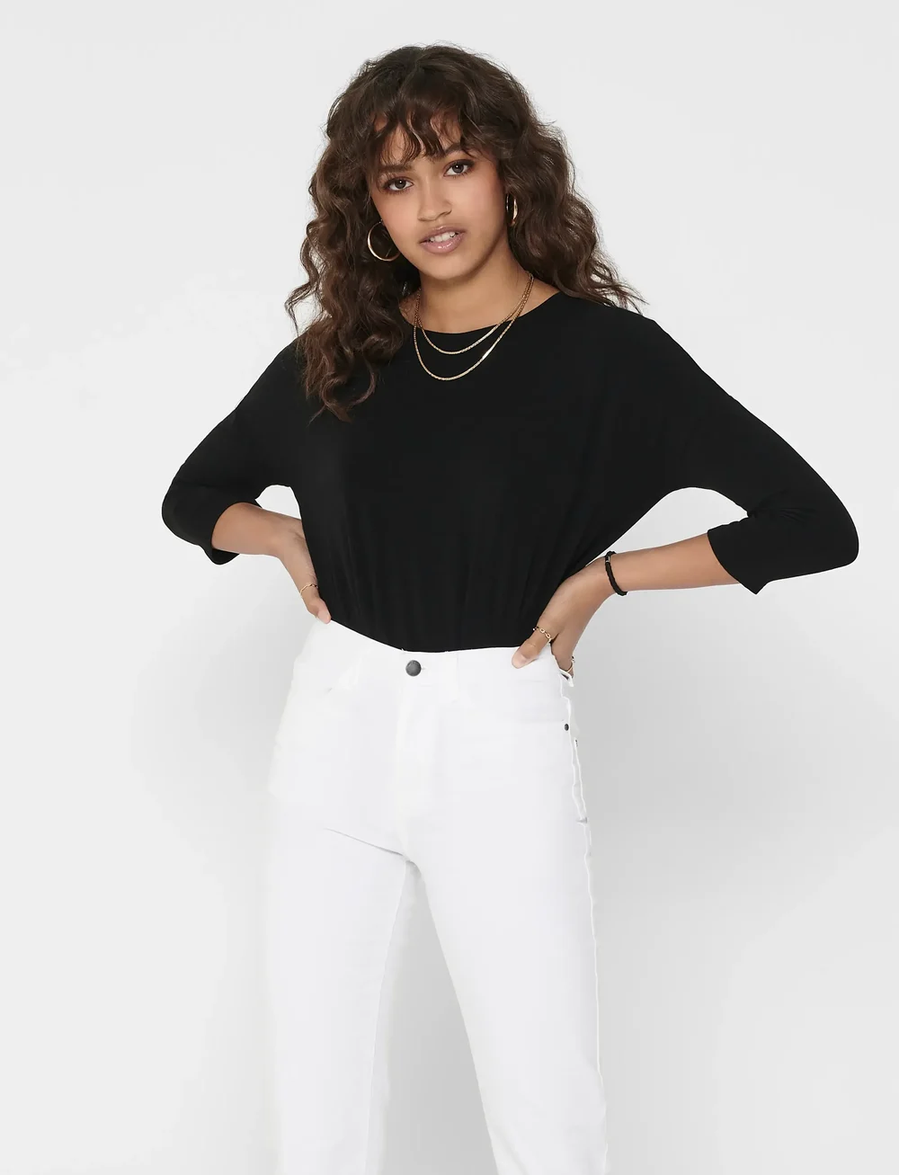 ONLY - ONLGLAMOUR 3/4 TOP JRS - langärmlige tops - black - 0