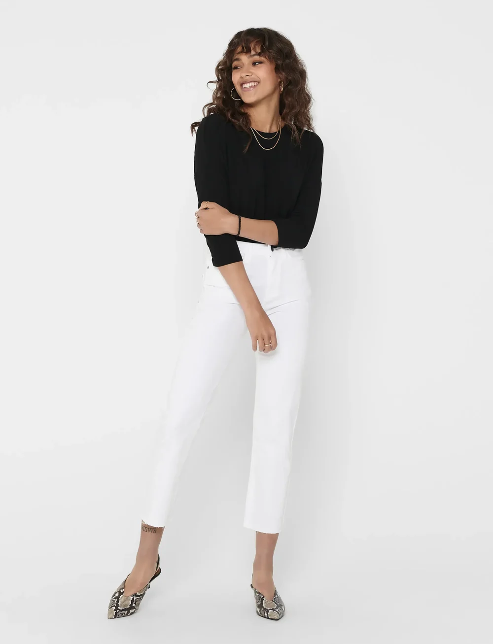 ONLY - ONLGLAMOUR 3/4 TOP JRS - langärmlige tops - black - 4