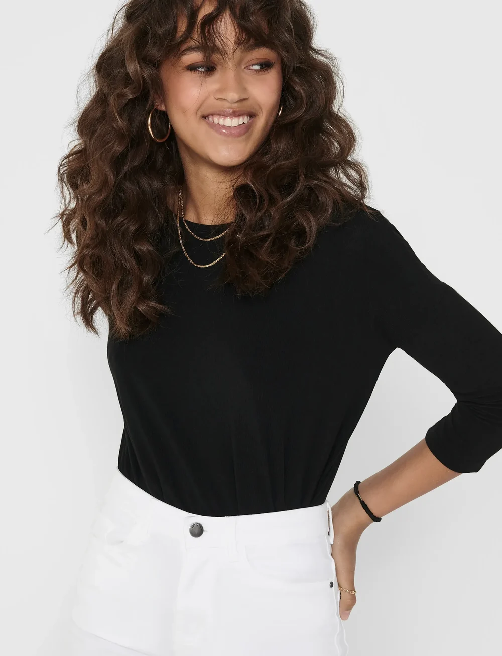 ONLY - ONLGLAMOUR 3/4 TOP JRS - langärmlige tops - black - 5