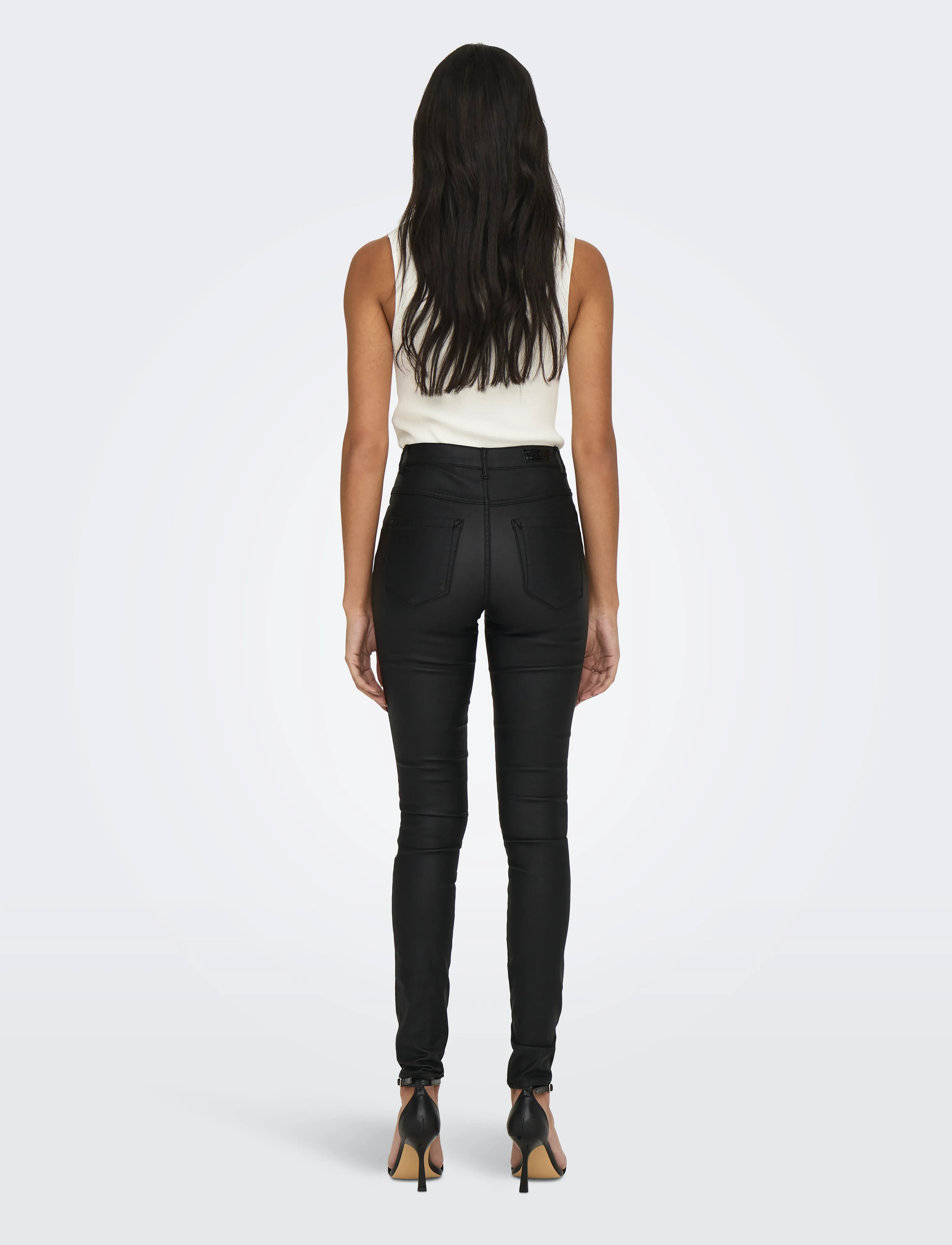 ONLY - ONLROYAL LIFE HW SK ROCK COATED PIM NOOS - leðurbuxur - black - 3