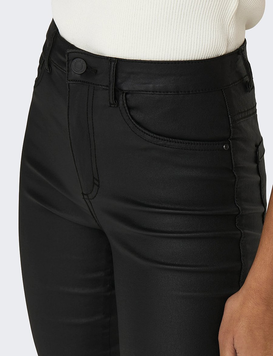 ONLY - ONLROYAL LIFE HW SK ROCK COATED PIM NOOS - lederhosen - black - 5