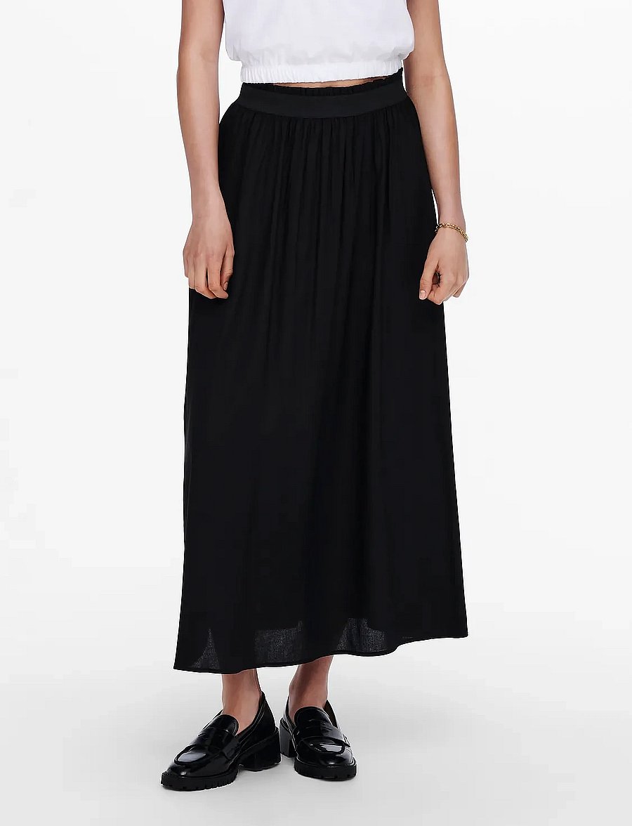 ONLY - ONLVENEDIG LIFE LONG SKIRT WVN NOOS - maxi röcke - black - 0