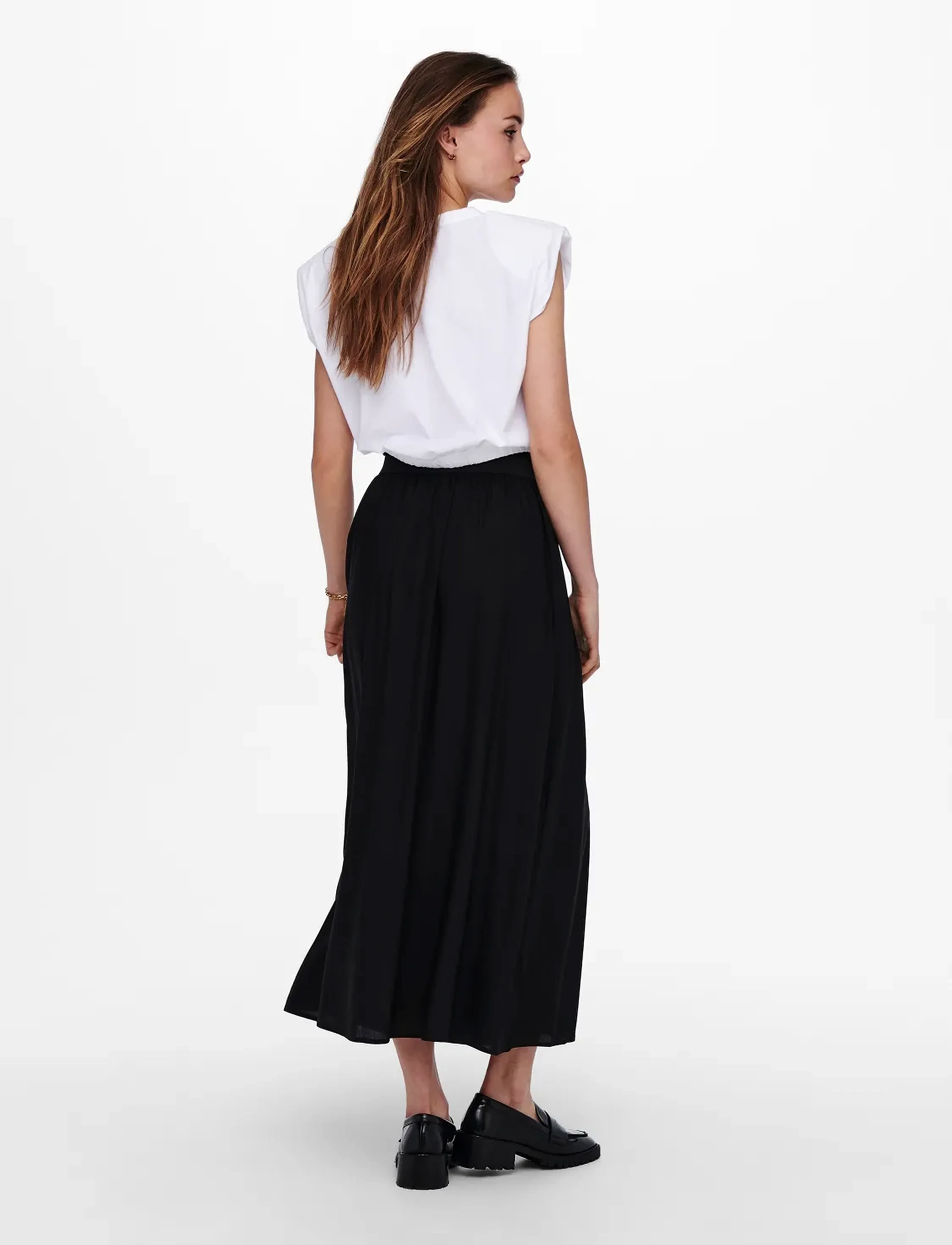 ONLY - ONLVENEDIG LIFE LONG SKIRT WVN NOOS - jupes longues - black - 3