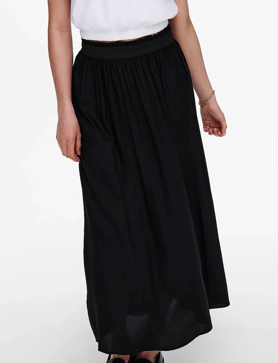ONLY - ONLVENEDIG LIFE LONG SKIRT WVN NOOS - maxi röcke - black - 4
