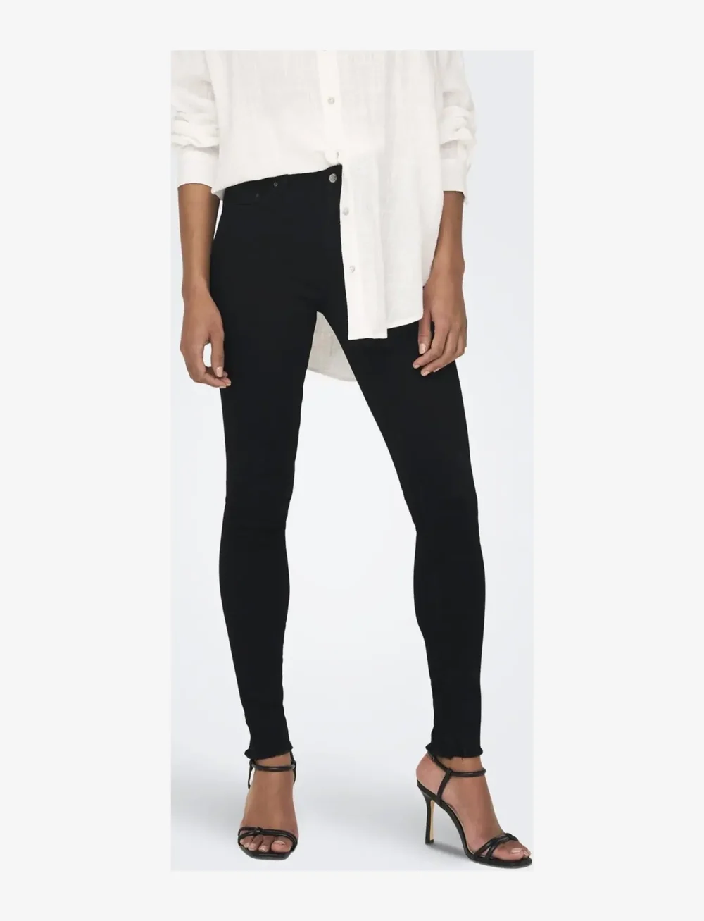 ONLY - ONLBLUSH MID SK ANK RW DNM REA2343 NOOS - liibuvad teksad - black denim - 3