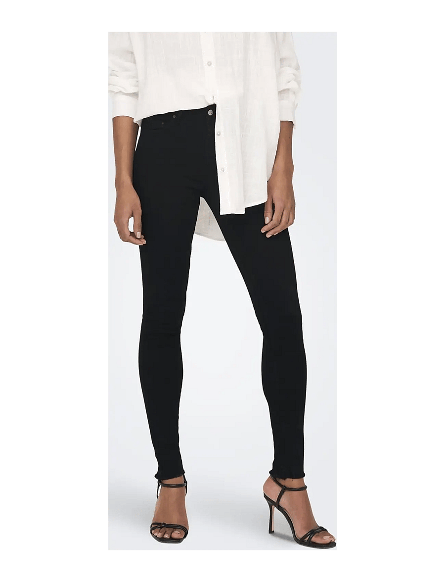 ONLY - ONLBLUSH MID SK ANK RW DNM REA2343 NOOS - skinny gallabuxur - black denim - 3
