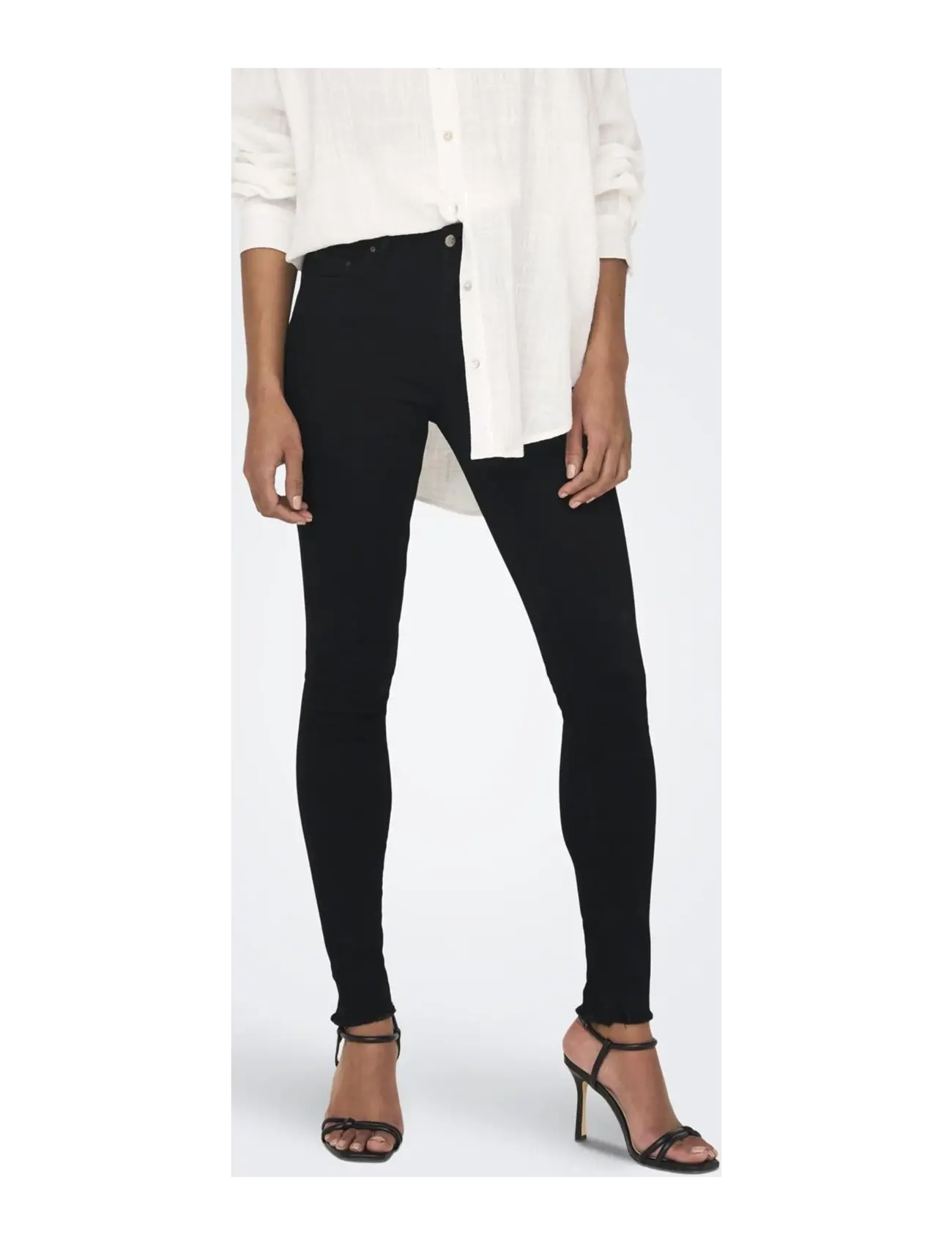 ONLY - ONLBLUSH MID SK ANK RW DNM REA2343 NOOS - skinny jeans - black denim - 3
