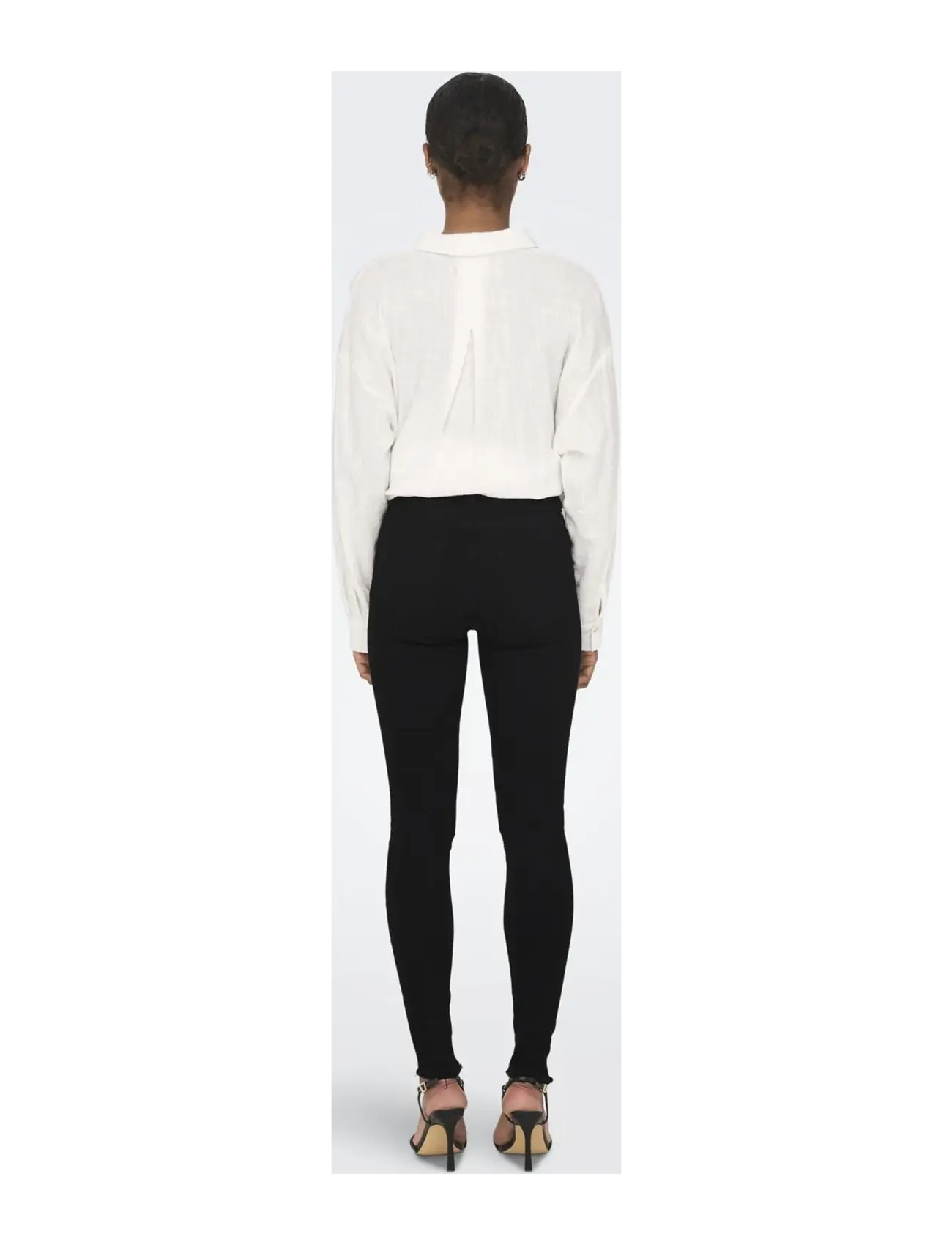 ONLY - ONLBLUSH MID SK ANK RW DNM REA2343 NOOS - skinny jeans - black denim - 4