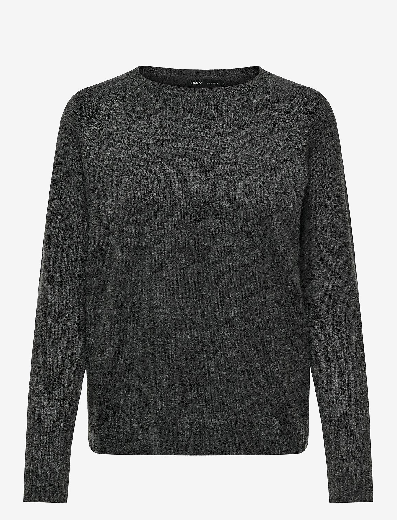 ONLY - ONLLESLY KINGS L/S PULLOVER KNT NOOS - striktrøjer - dark grey melange - 1