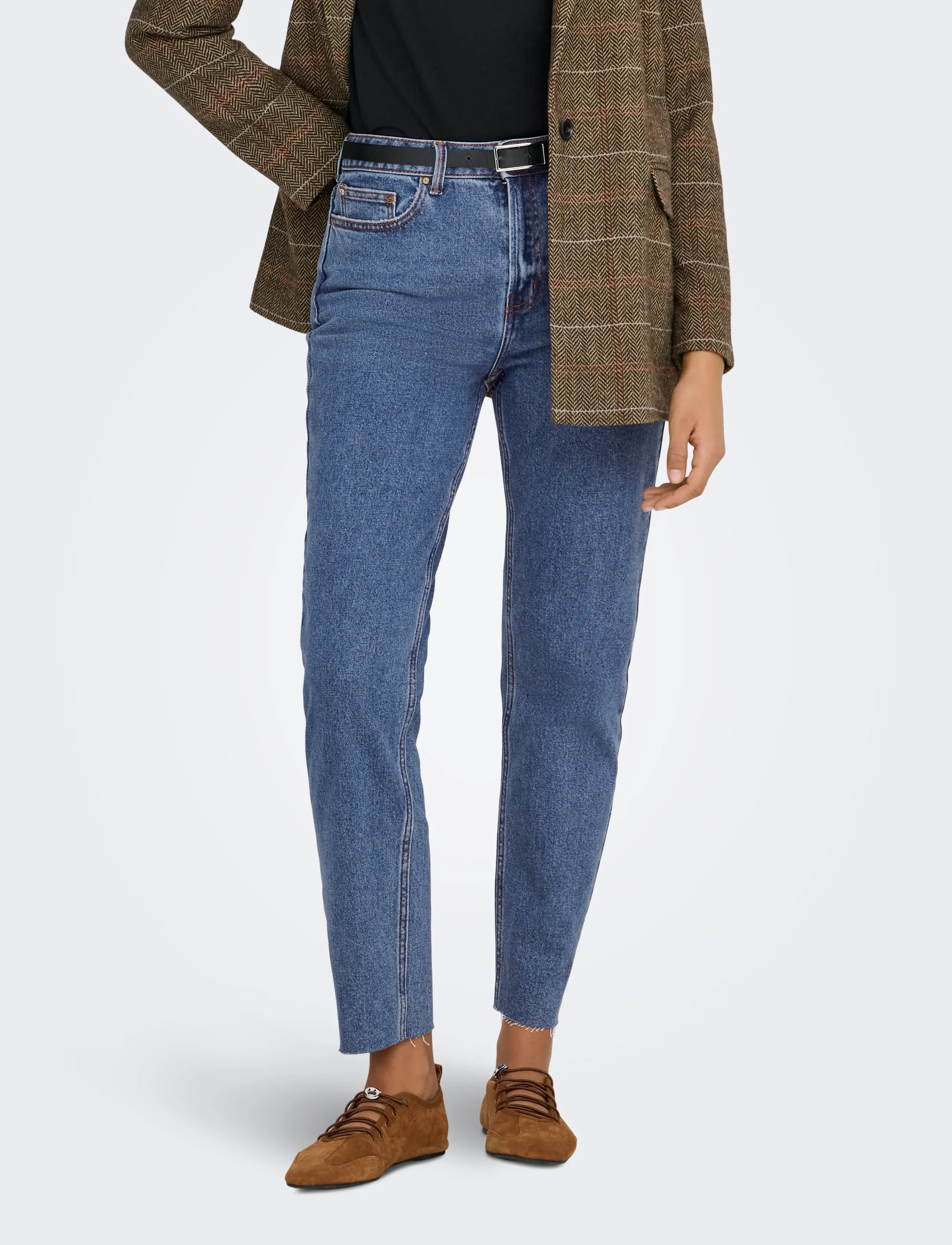 ONLY Onlemily Hw St Rw Cr An Mae05 Noos, 28 x 34, Jeans, Blau - Straight-regular, Frauen