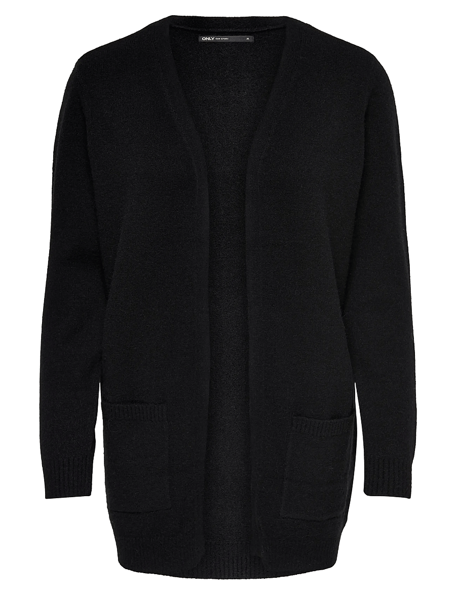 ONLY - ONLLESLY L/S OPEN CARDIGAN KNT NOOS - strickjacken - black - 1