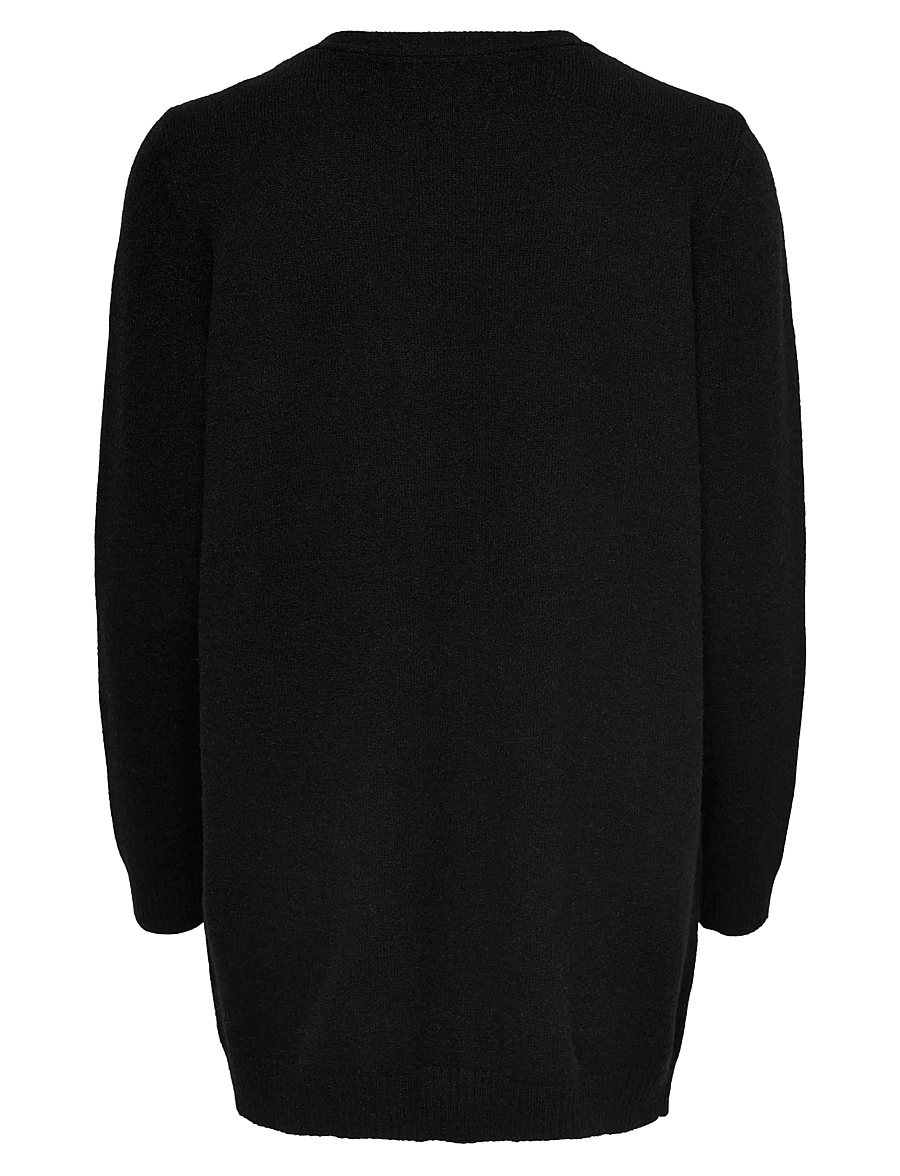 ONLY - ONLLESLY L/S OPEN CARDIGAN KNT NOOS - strickjacken - black - 2