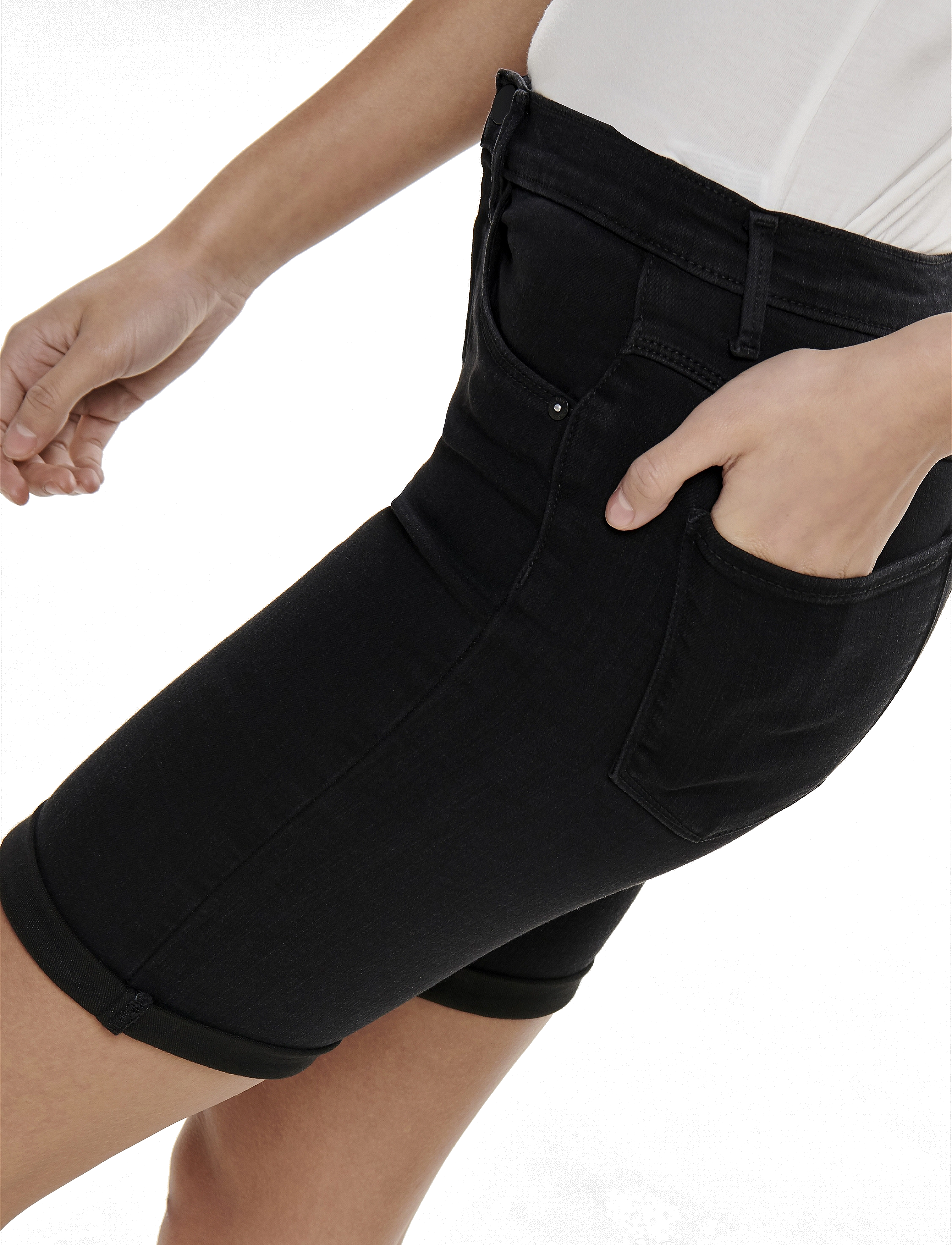 ONLY - ONLRAIN LIFE MID LONG DNM SHORTS NOOS - jorts - black - 4