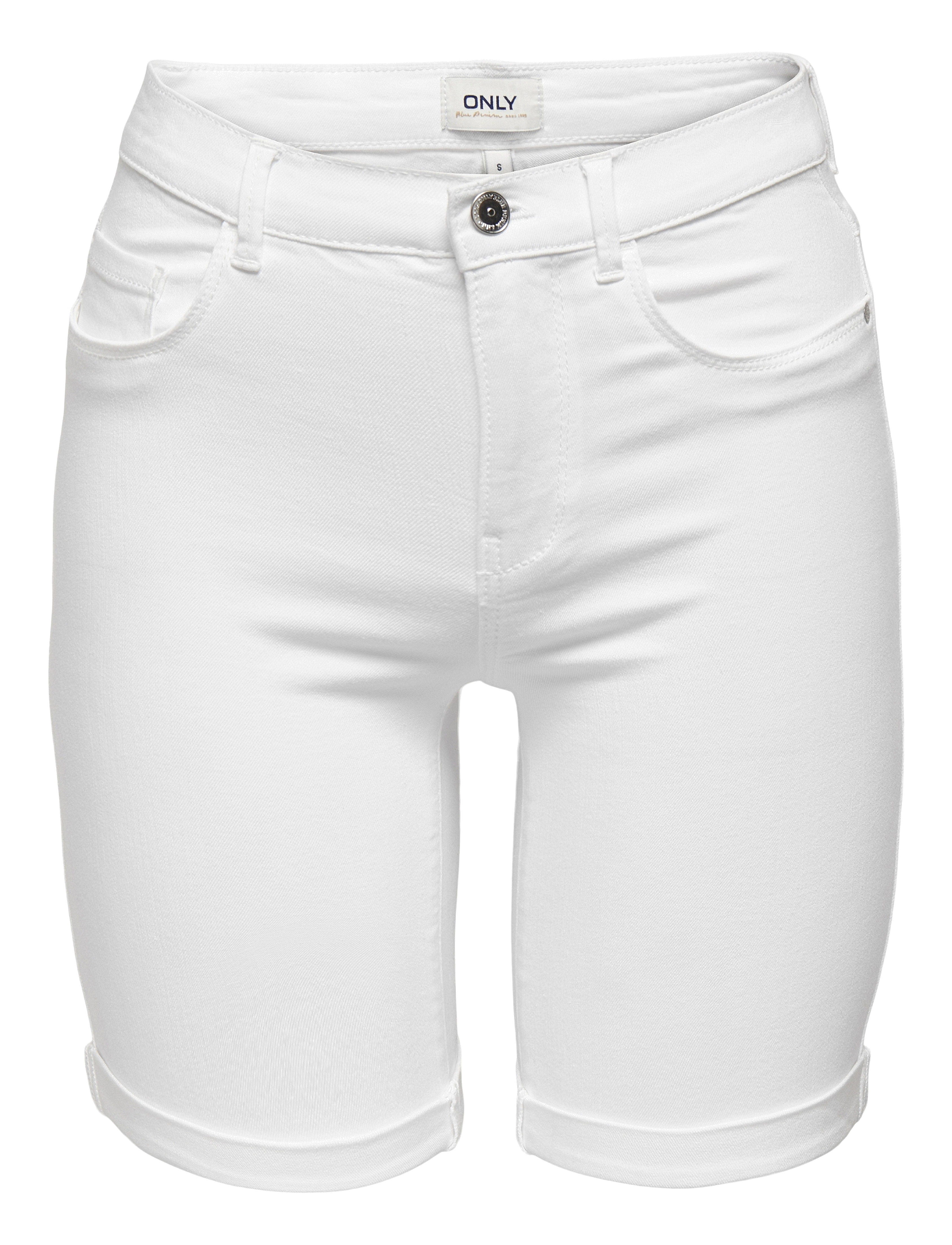 ONLY Onlrain Life Mid Long Dnm Shorts Noos Weiß - XS - Damen