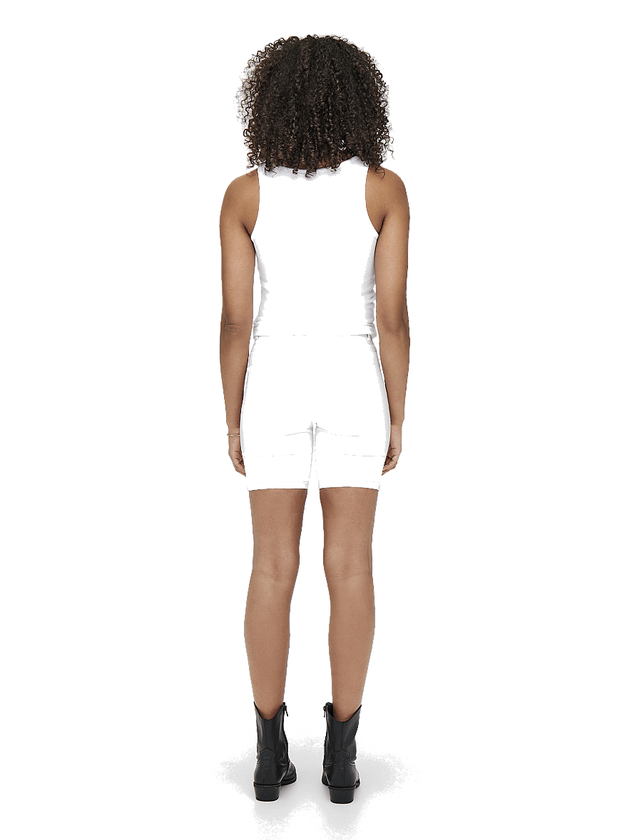 ONLY - ONLRAIN LIFE MID LONG DNM SHORTS NOOS - jeansshorts - white - 3