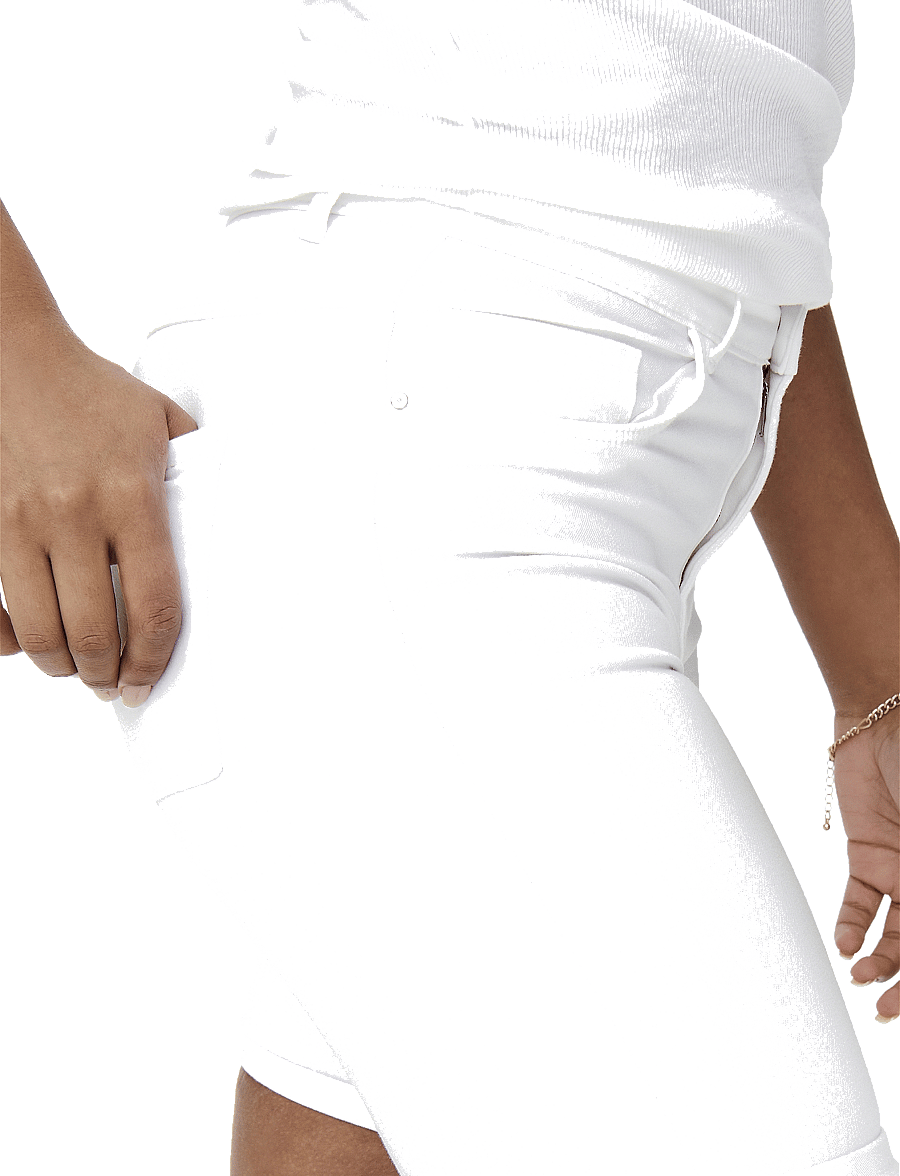 ONLY - ONLRAIN LIFE MID LONG DNM SHORTS NOOS - jeansshorts - white - 4