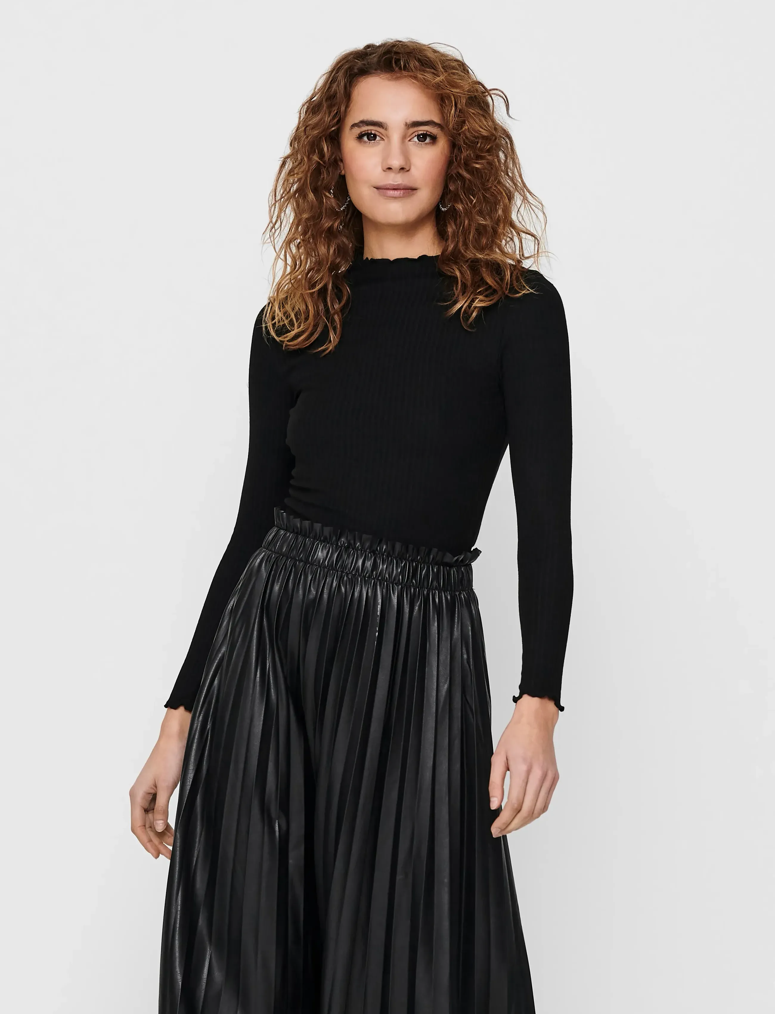 ONLY - ONLEMMA L/S HIGH NECK TOP NOOS JRS - pikkade varrukatega topid - black - 0
