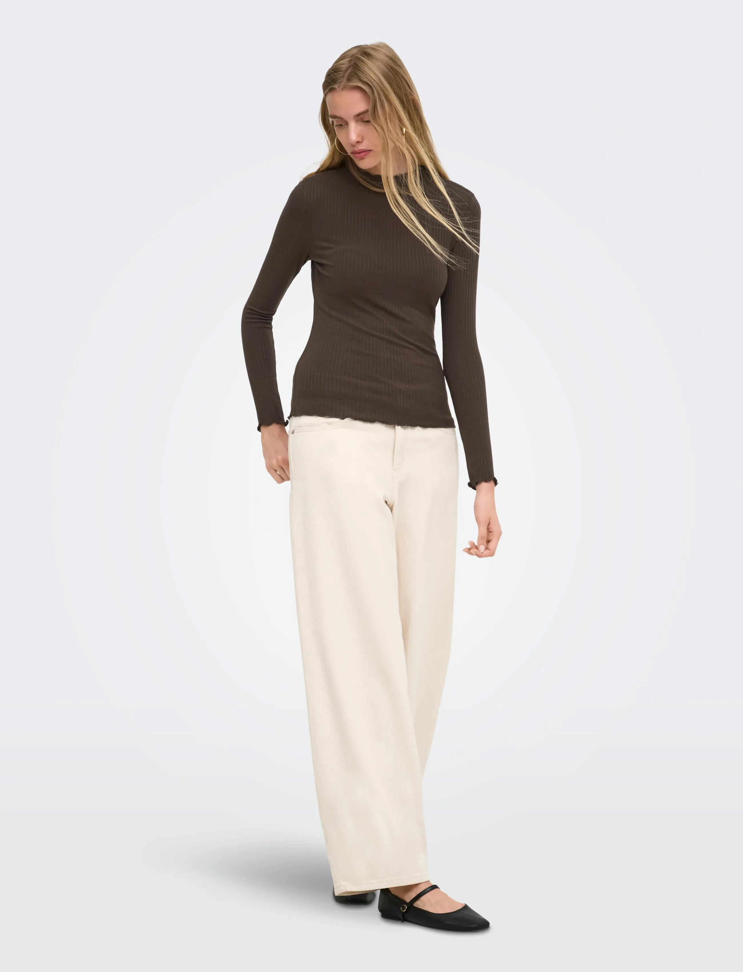 ONLY - ONLEMMA L/S HIGH NECK TOP NOOS JRS - langærmede toppe - bracken - 4