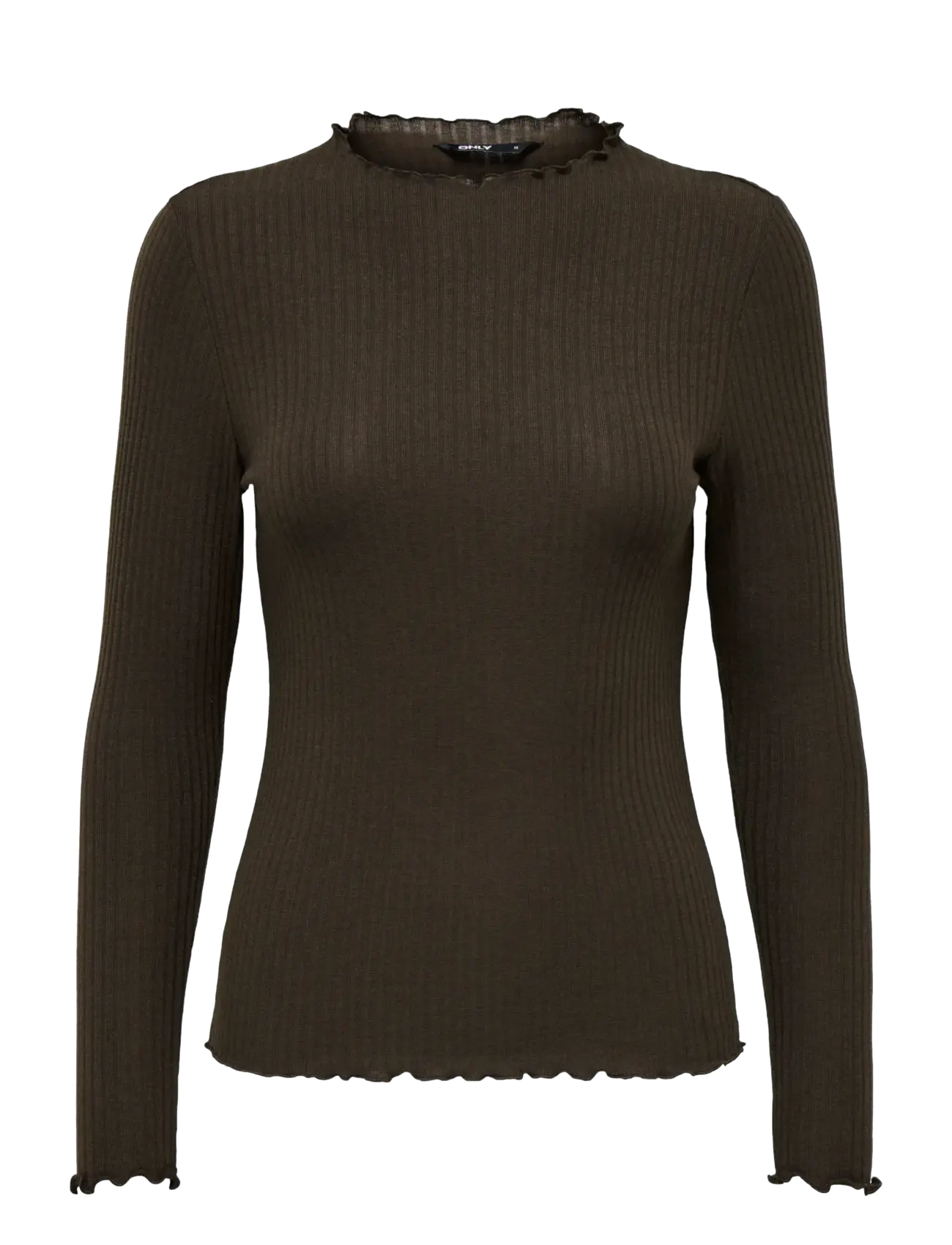 ONLY ONLEMMA L/S HIGH NECK TOP NOOS JRS - T-Shirts & Tops - DEMITASSE / brown