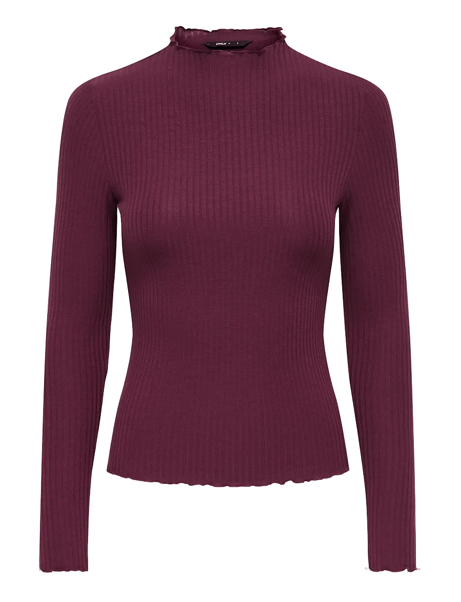 ONLY - ONLEMMA L/S HIGH NECK TOP NOOS JRS - långärmade toppar - fig - 1