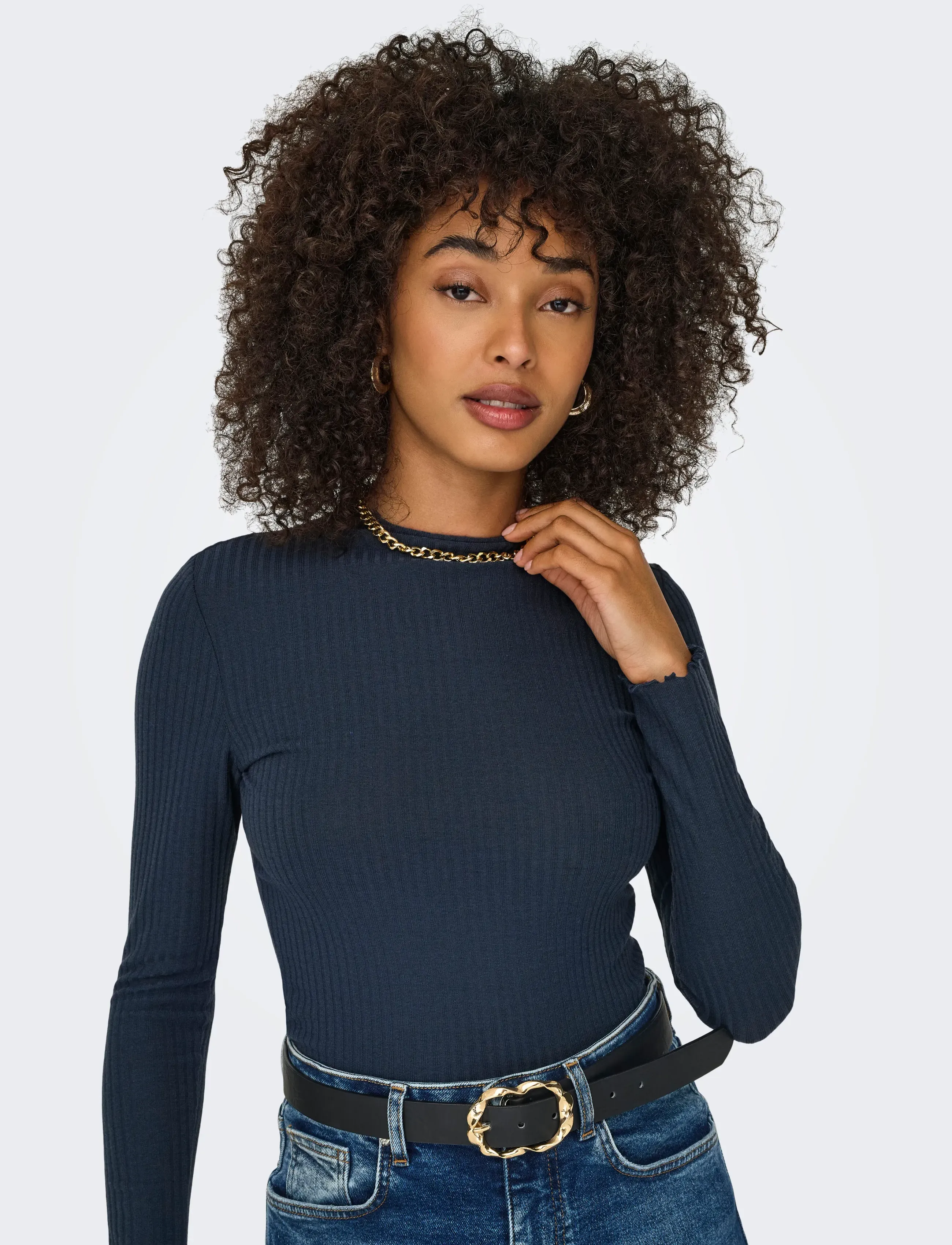 ONLY - ONLEMMA L/S HIGH NECK TOP NOOS JRS - långärmade toppar - ombre blue - 5