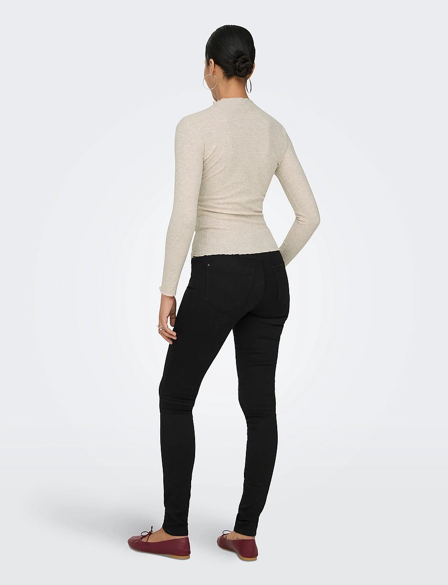 ONLY - ONLEMMA L/S HIGH NECK TOP NOOS JRS - långärmade toppar - pumice stone - 3