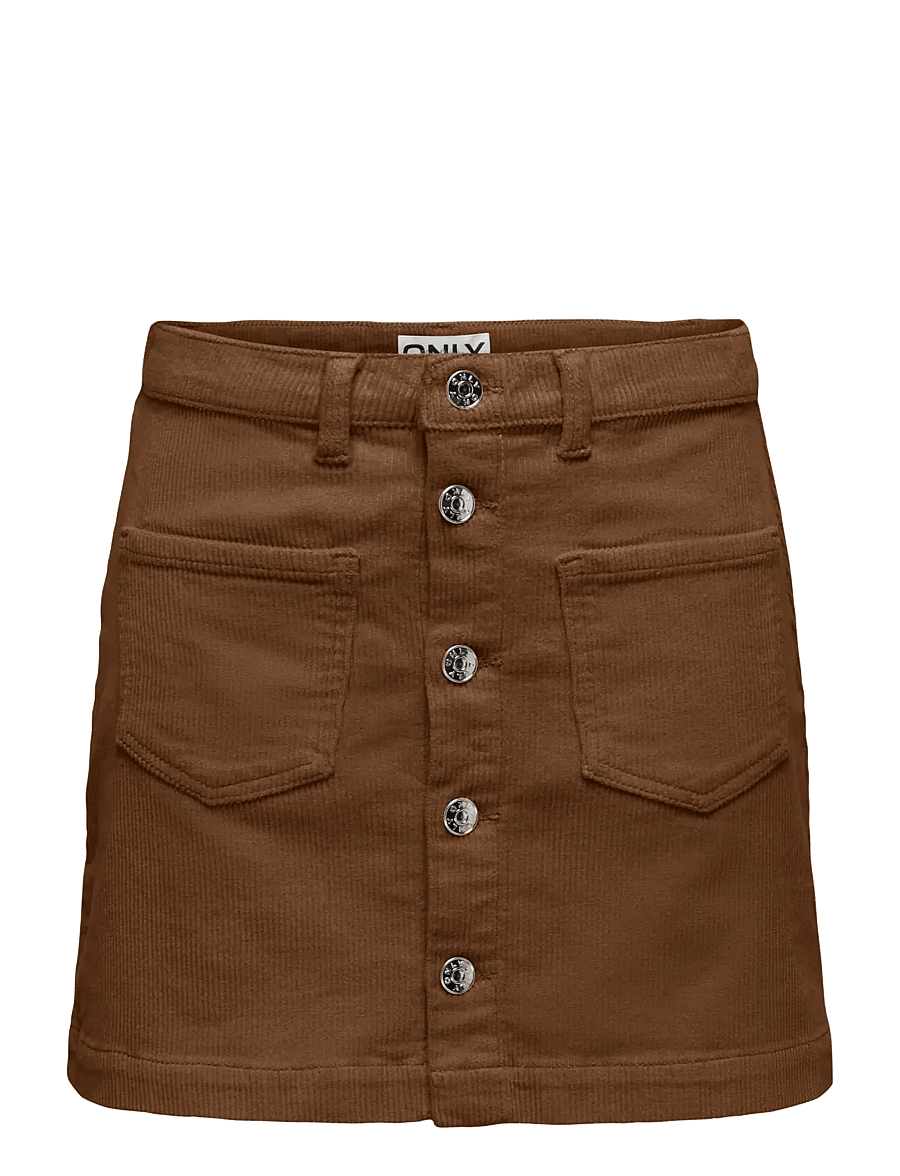 ONLY - ONLAMAZING GLOBAL HW CORD SKIRT PNT NOOS - korta kjolar - bison - 1