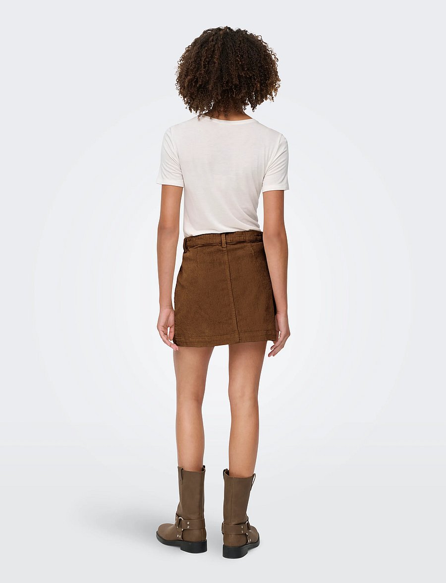 ONLY - ONLAMAZING GLOBAL HW CORD SKIRT PNT NOOS - korta kjolar - bison - 3