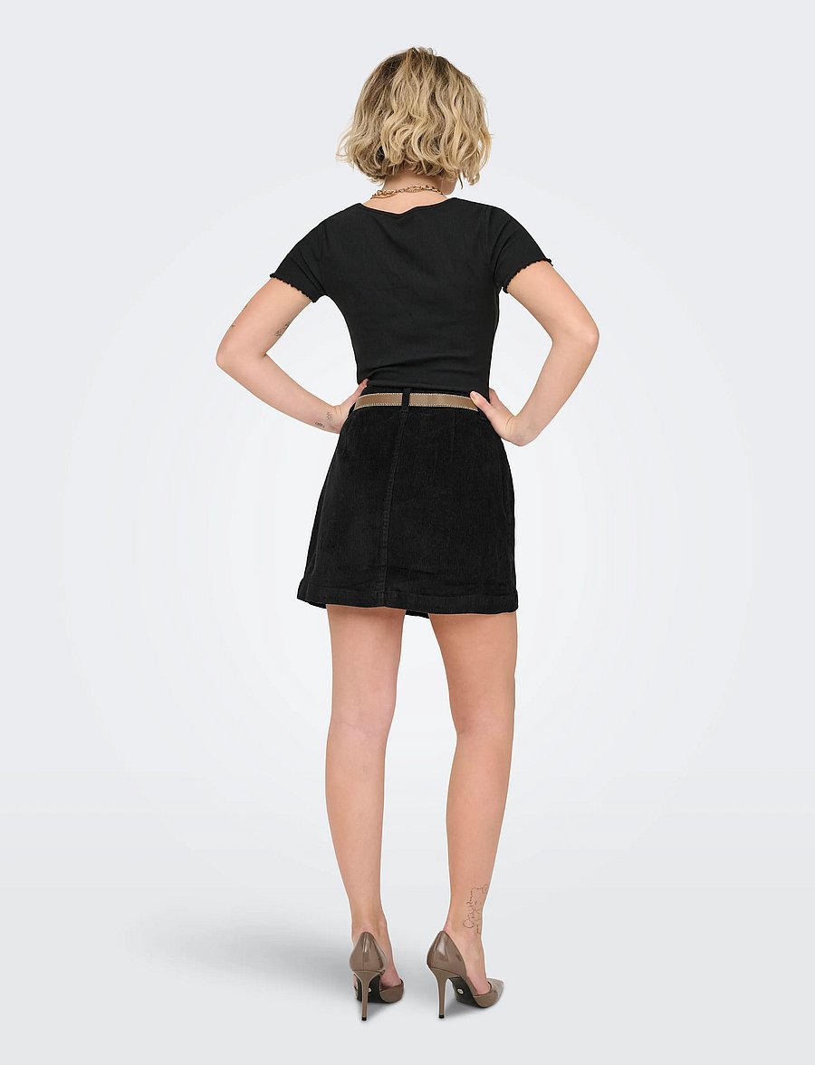 ONLY - ONLAMAZING GLOBAL HW CORD SKIRT PNT NOOS - miniseelikud - black - 3