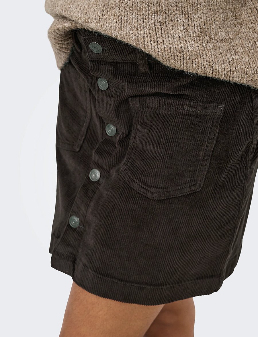 ONLY - ONLAMAZING GLOBAL HW CORD SKIRT PNT NOOS - korta kjolar - black coffee - 5