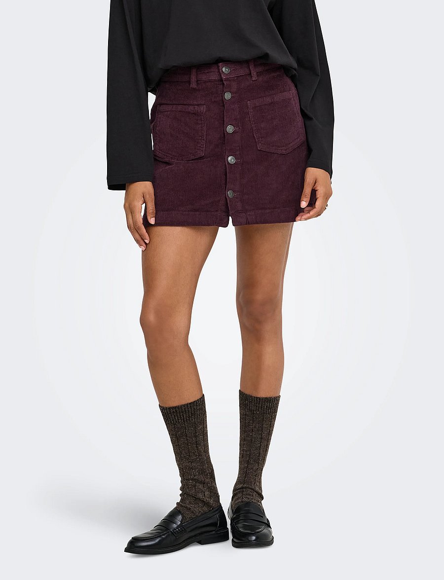 ONLY - ONLAMAZING GLOBAL HW CORD SKIRT PNT NOOS - korte nederdele - fudge - 0