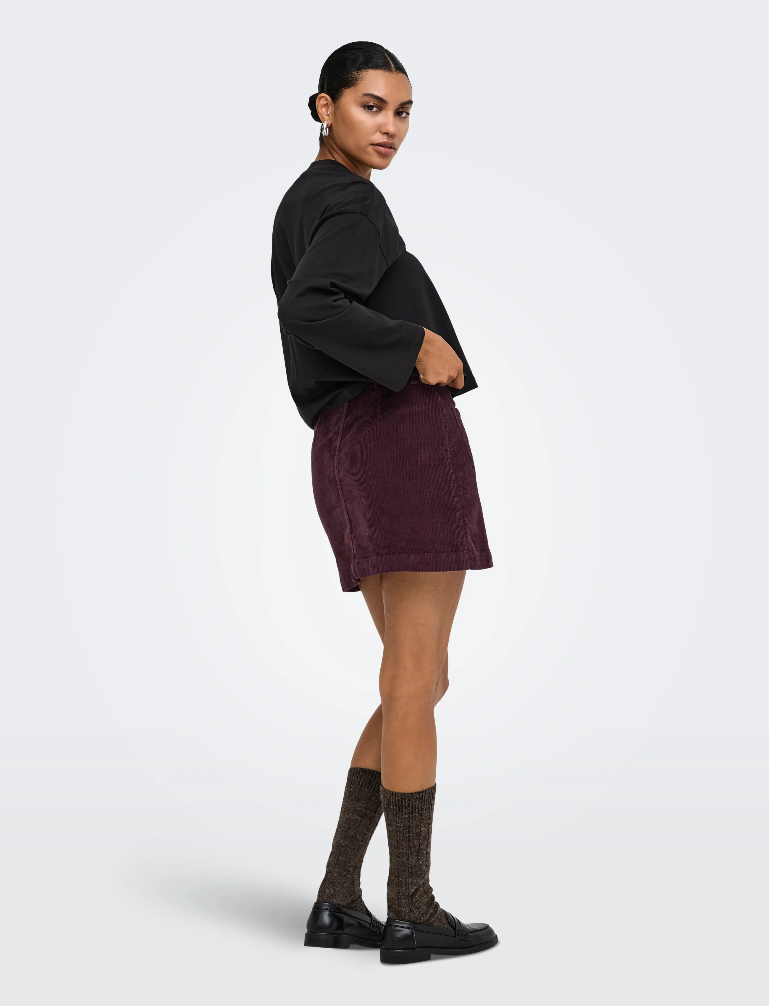 ONLY - ONLAMAZING GLOBAL HW CORD SKIRT PNT NOOS - korte nederdele - fudge - 3