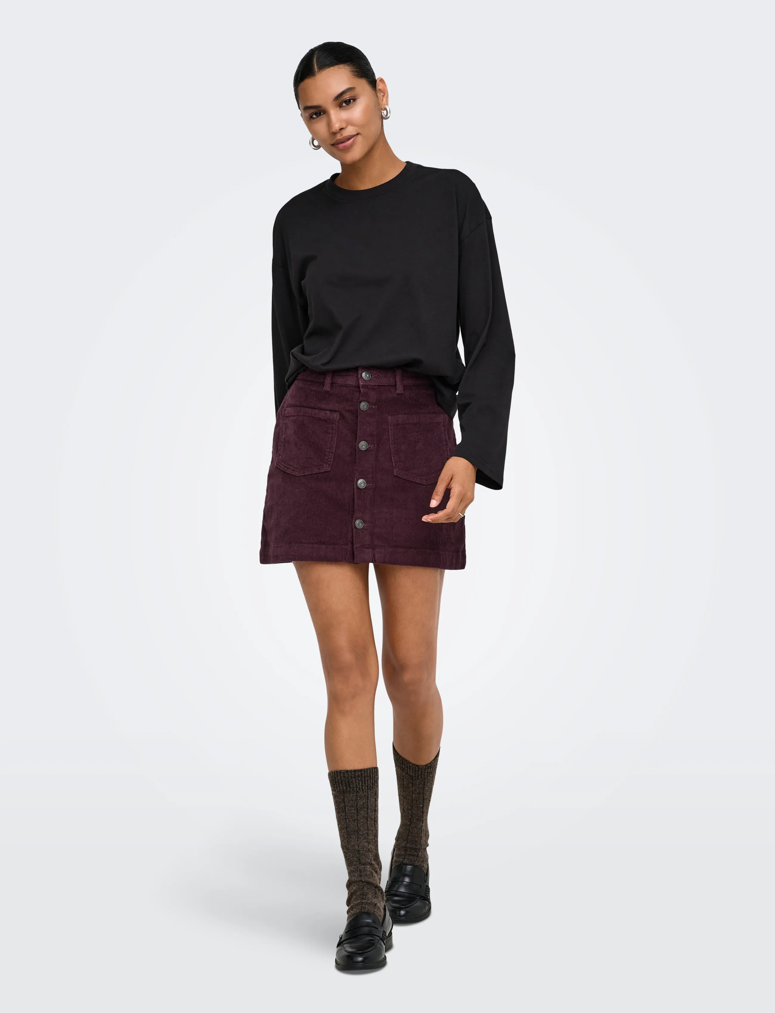 ONLY - ONLAMAZING GLOBAL HW CORD SKIRT PNT NOOS - korte nederdele - fudge - 4