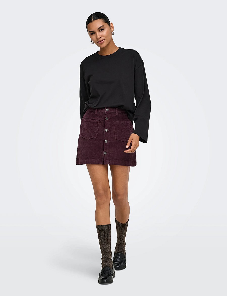 ONLY - ONLAMAZING GLOBAL HW CORD SKIRT PNT NOOS - korte nederdele - fudge - 4