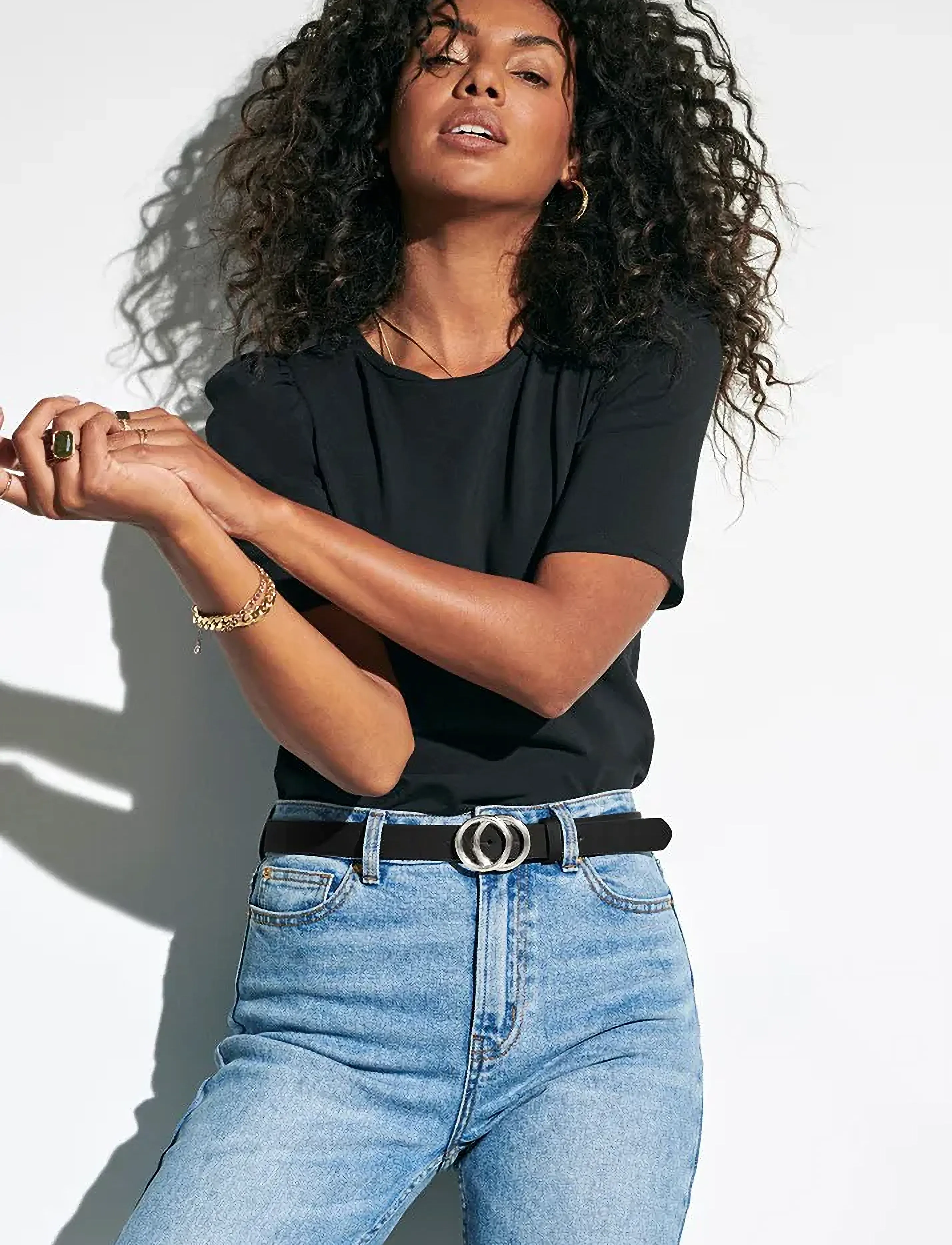 ONLY Onlrasmi Faux Leather Jeans Belt Noos, 95, Black, Tilbehør > Bælter, Dame