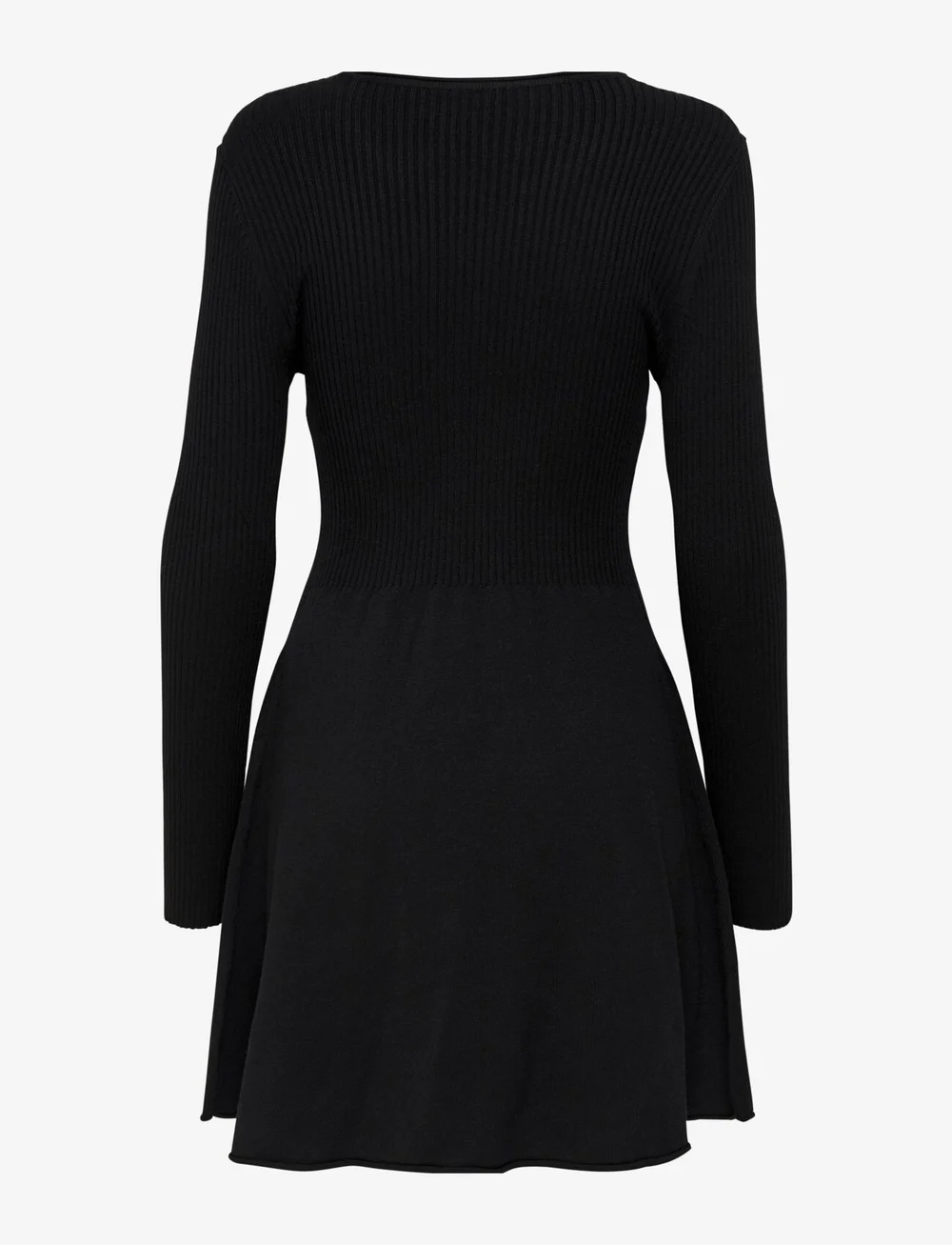 ONLY - ONLALMA L/S O-NECK DRESS KNT NOOS - stickade klänningar - black - 2