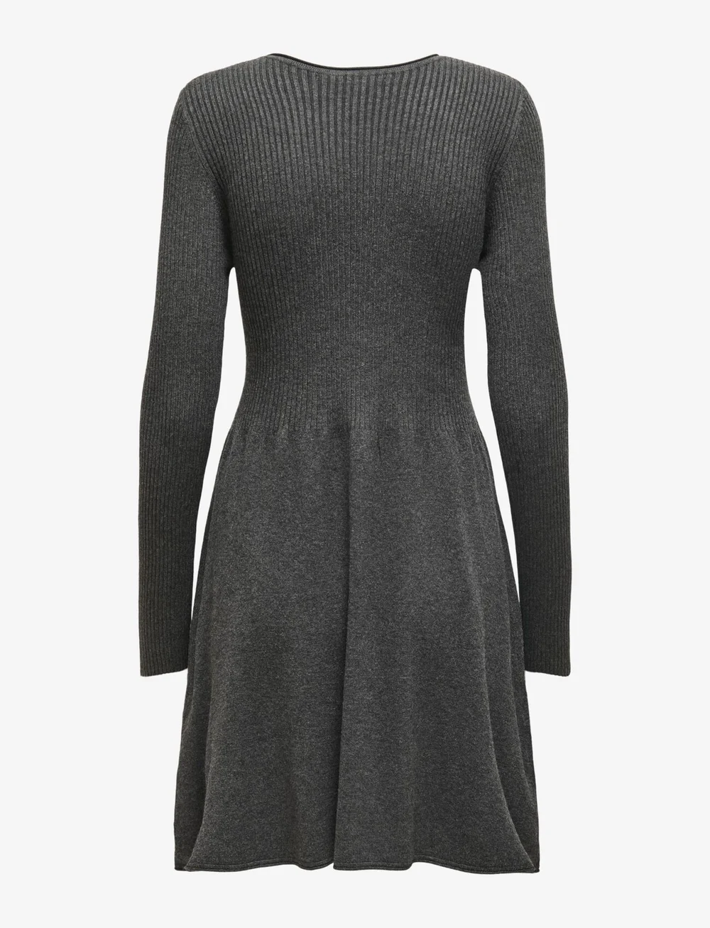 ONLY - ONLALMA L/S O-NECK DRESS KNT NOOS - knitted dresses - dark grey melange - 2