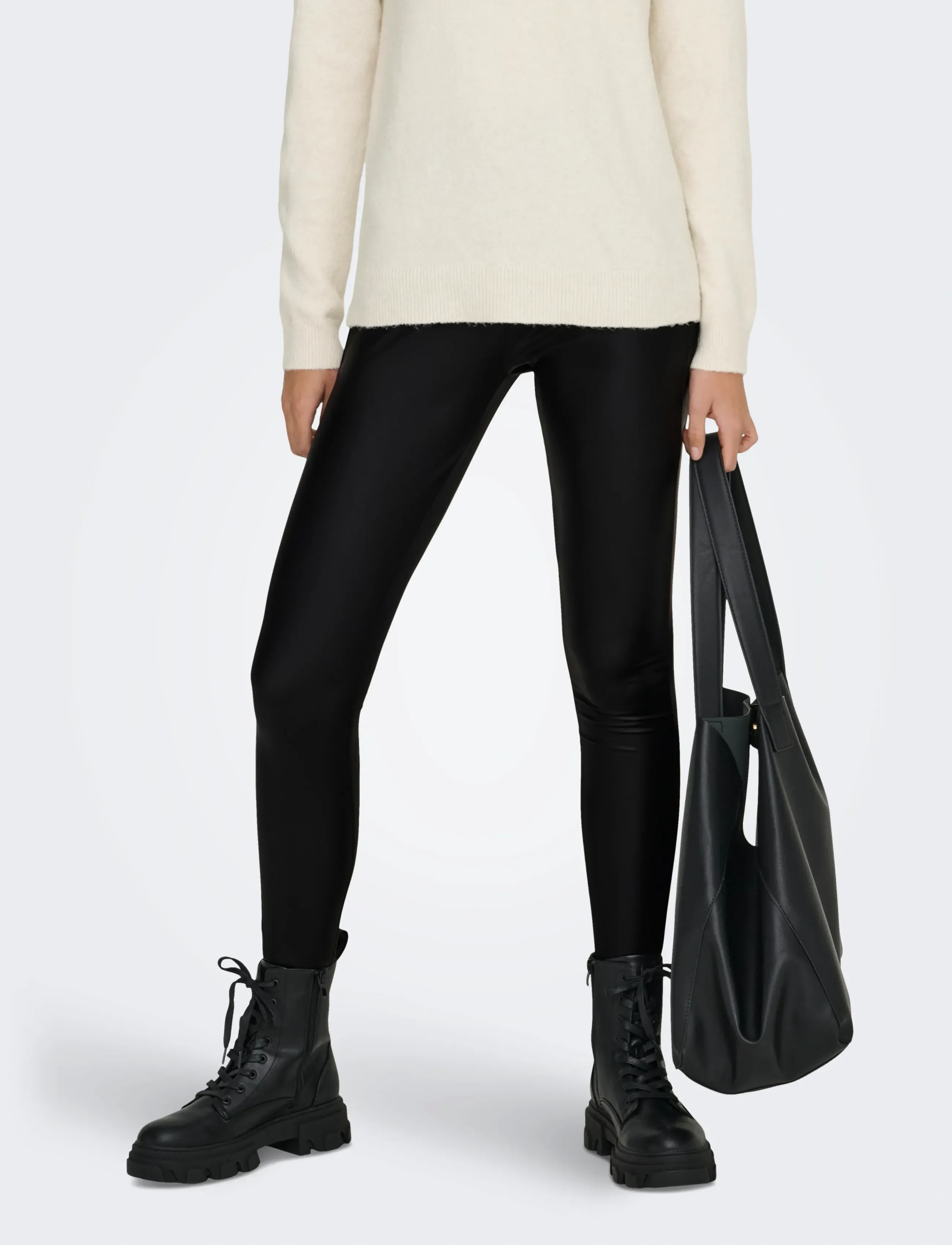 ONLY Onlcool Coated Legging Noos Jrs, M, Black, Underdele > Leggings, Dame