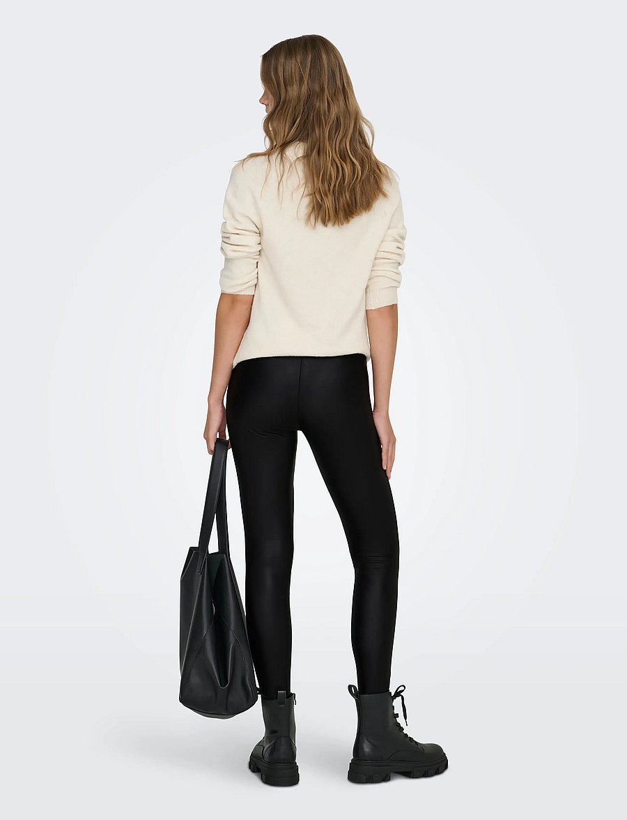 ONLY - ONLCOOL COATED LEGGING NOOS JRS - retuusid - black - 3