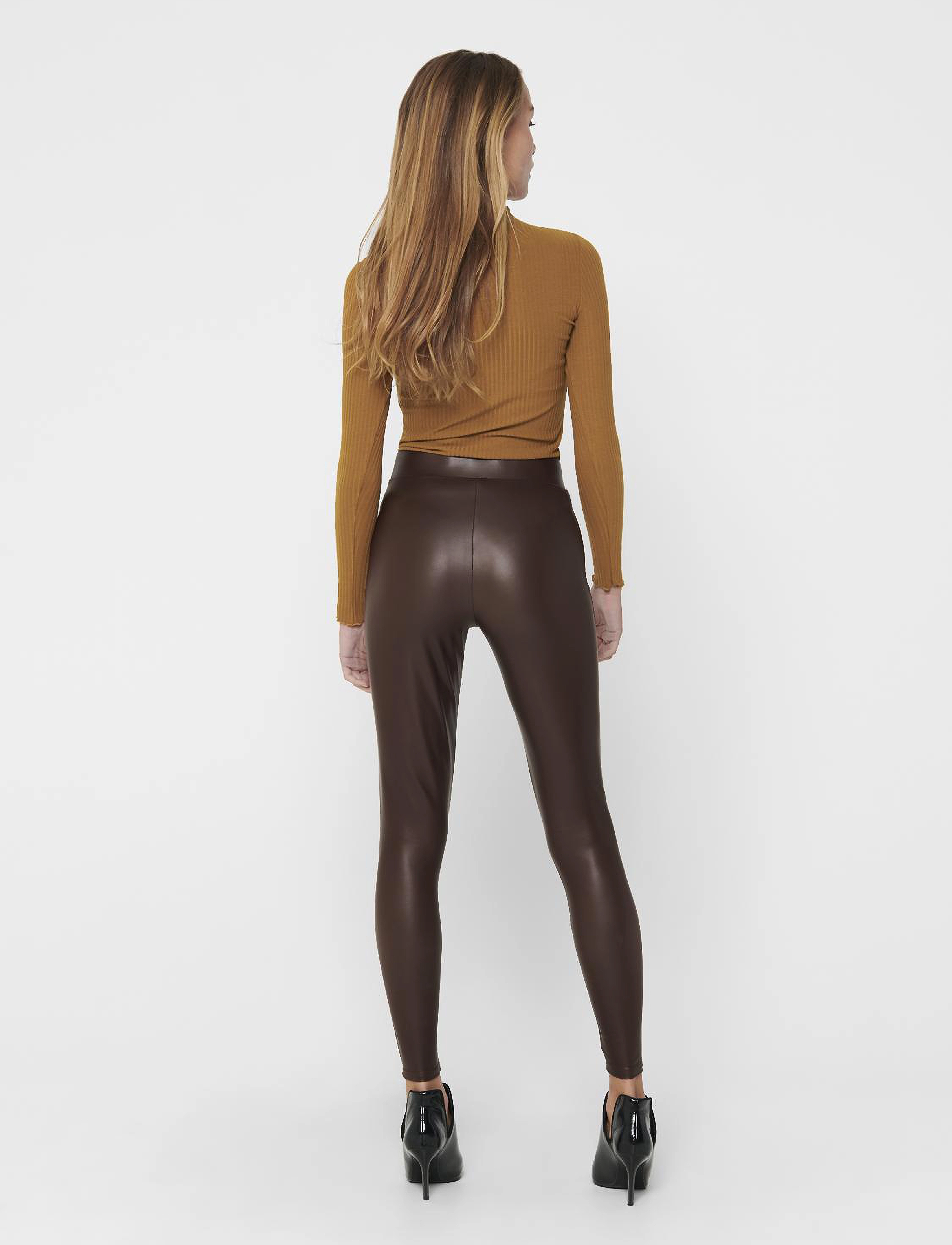 ONLY - ONLCOOL COATED LEGGING NOOS JRS - laveste priser - chicory coffee - 4