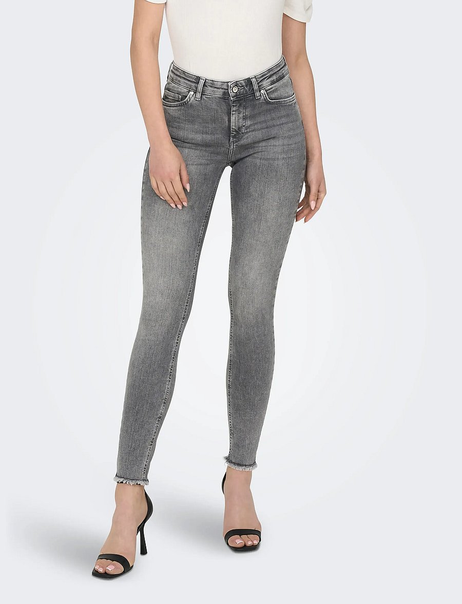 ONLY - ONLBLUSH MID SK ANK RW DNM REA0918 NOOS - jeans skinny - grey denim - 4