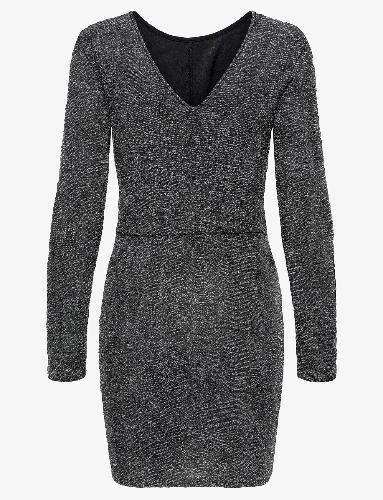 ONLY - ONLQUEEN L/S GLITTER TWIST DRESS JRS - etuikleider - black - 2