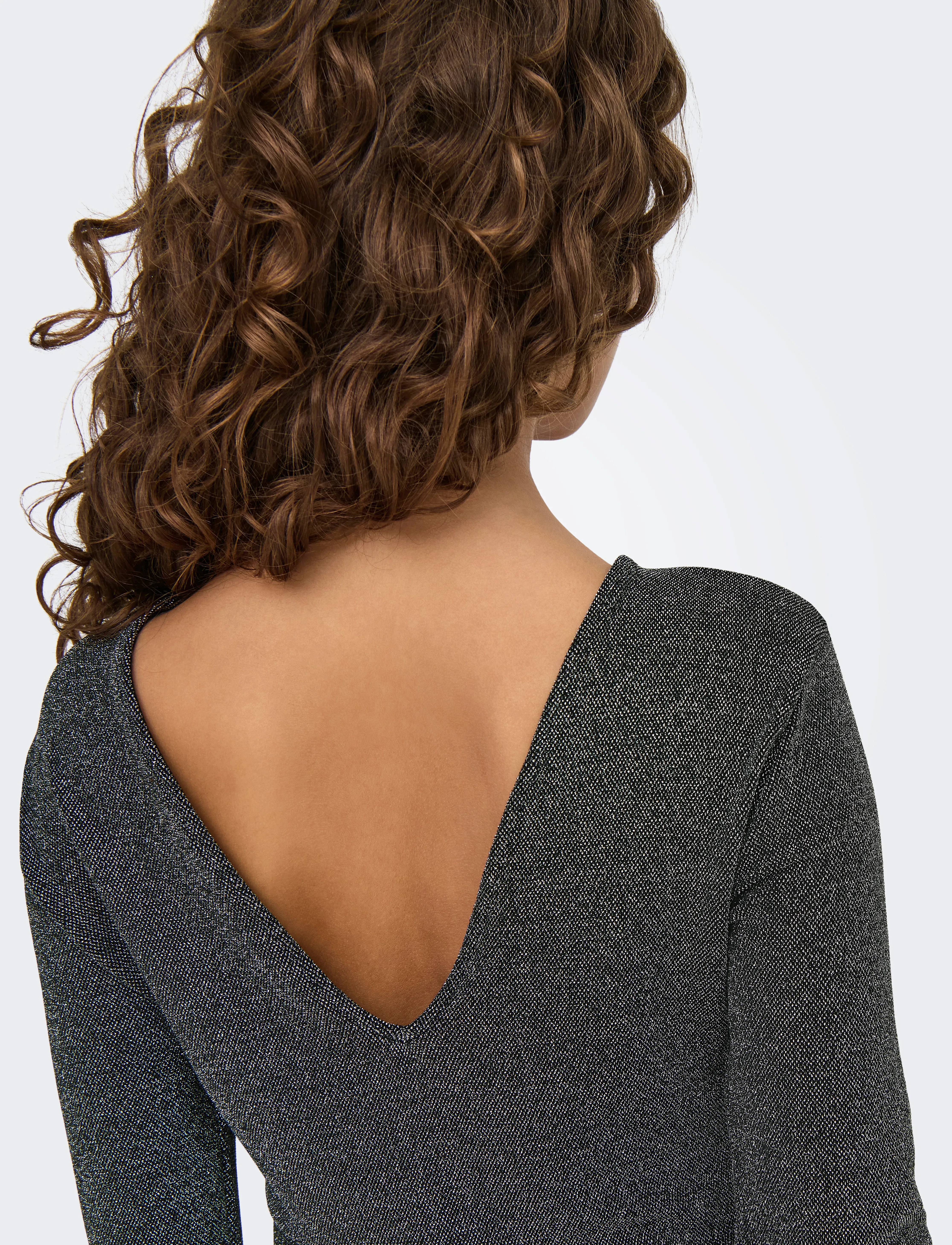 ONLY - ONLQUEEN L/S GLITTER TWIST DRESS JRS - laveste priser - black - 4